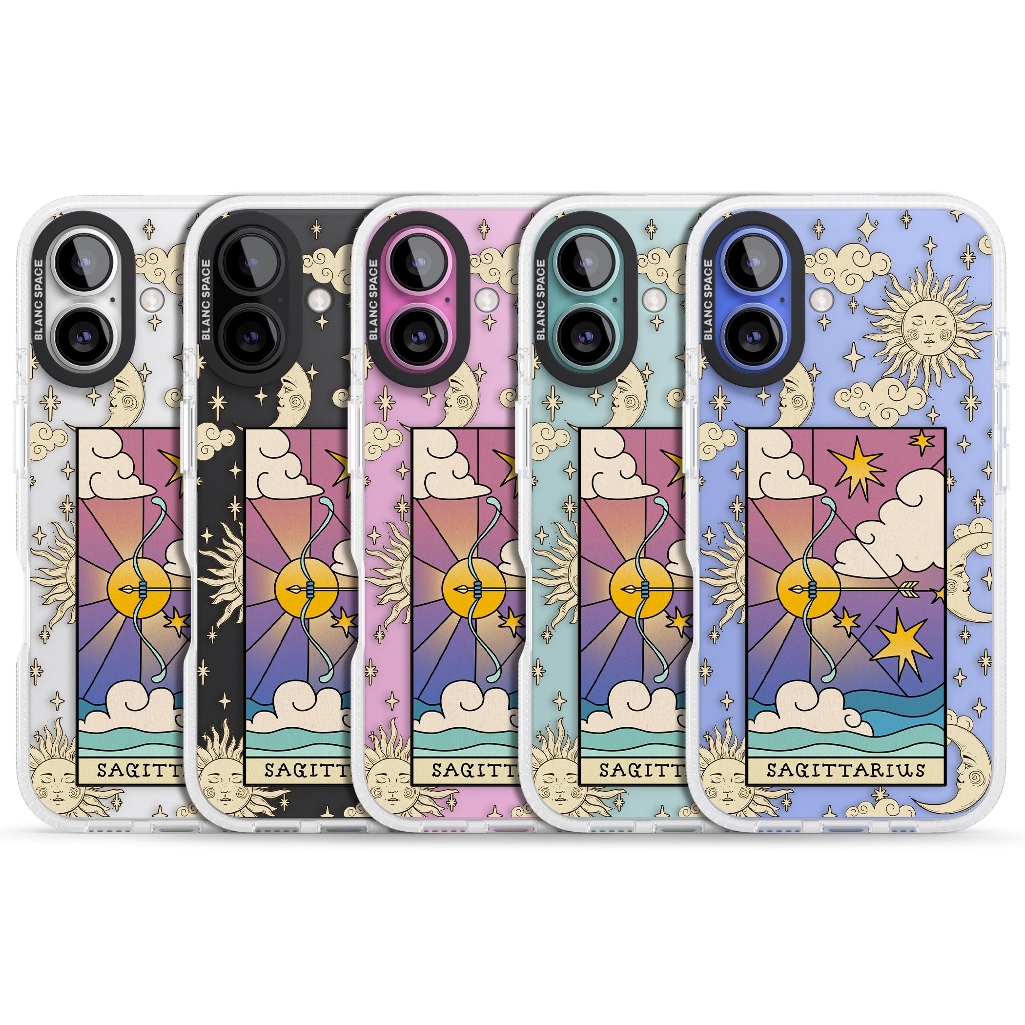 Celestial Zodiac - Sagittarius iPhone 16 / 16 Plus Clear Case Impact Air - Blanc Space