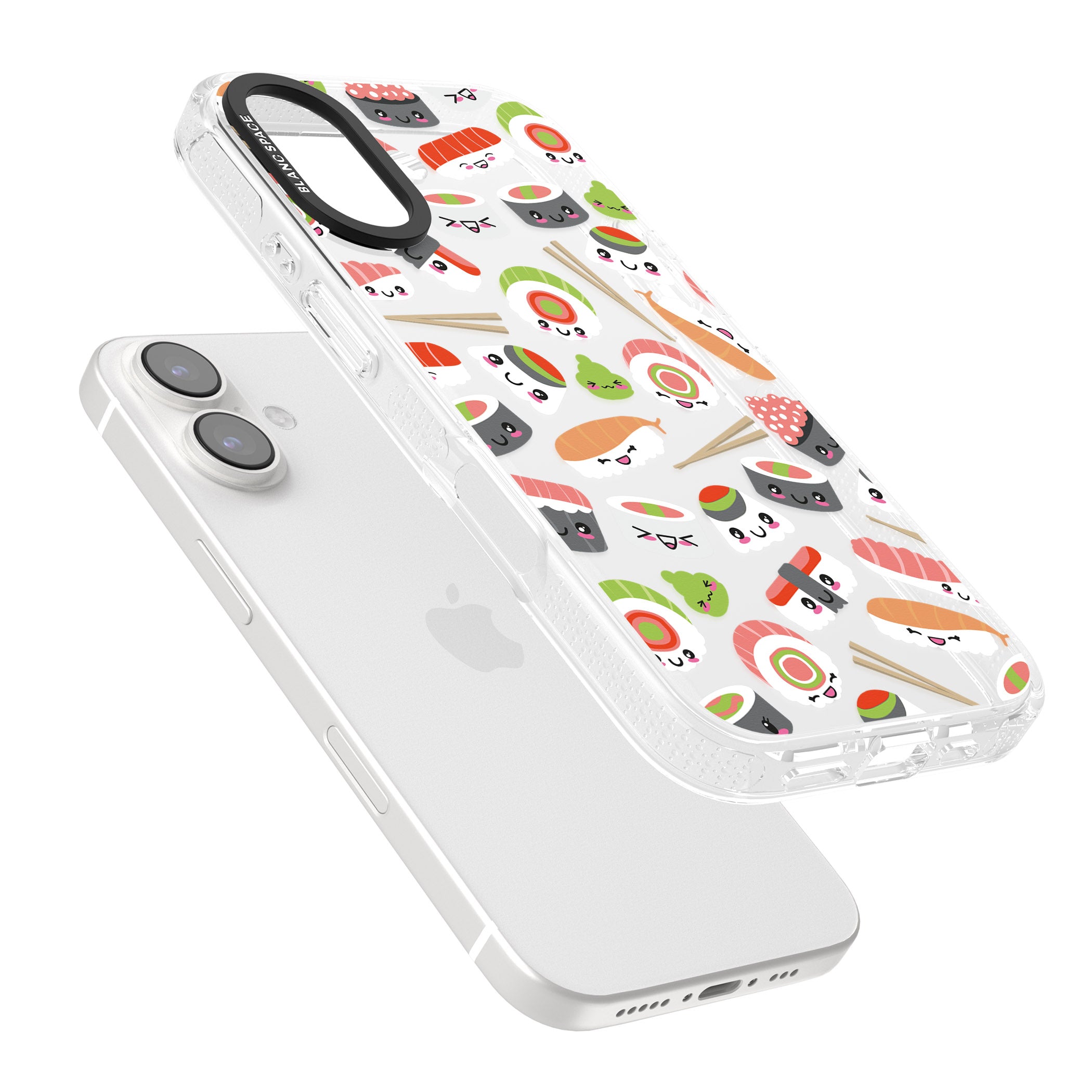 Kawaii Sushi Mix iPhone 16 / 16 Plus Clear Case Impact Air - Blanc Space