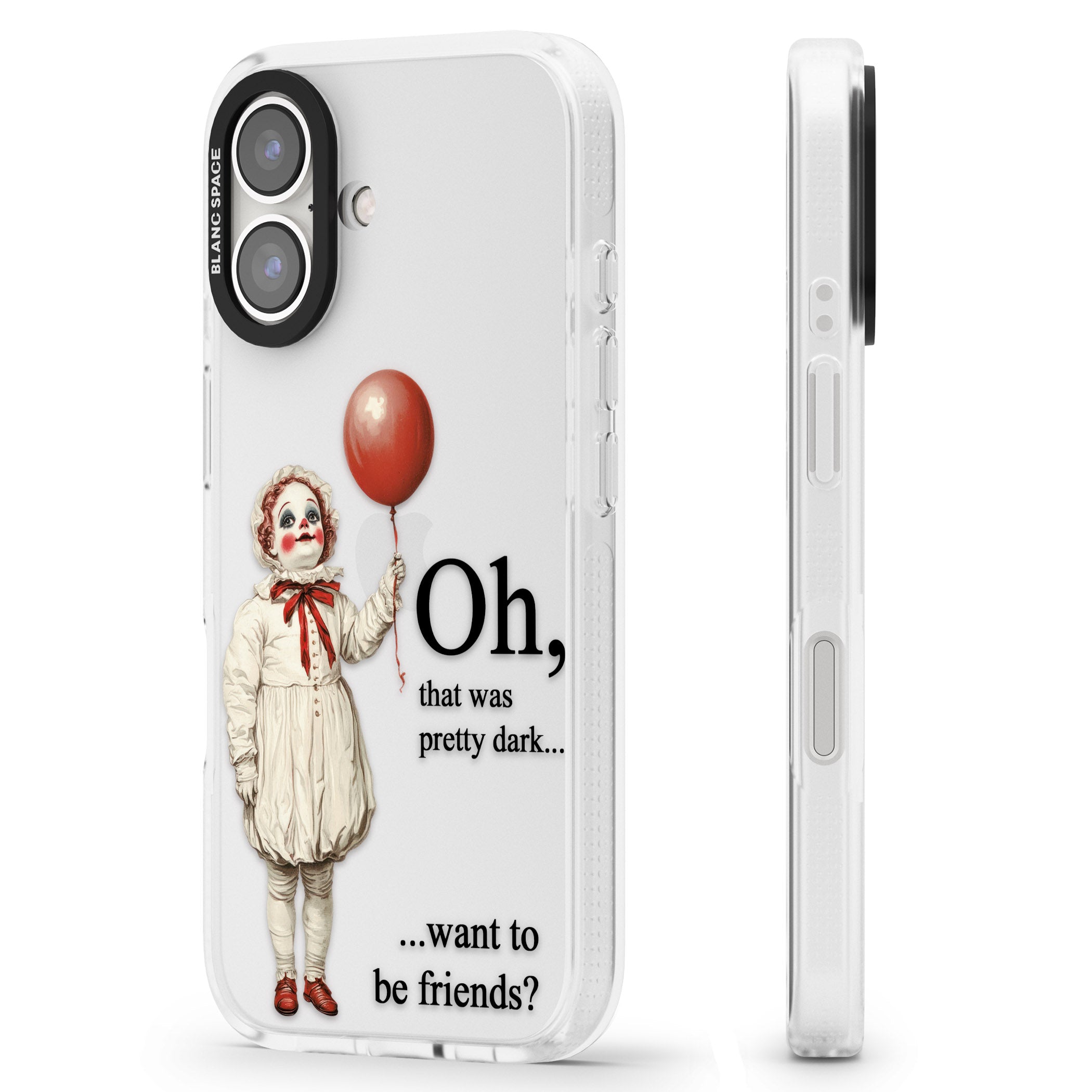 Want to be Friends? iPhone 16 / 16 Plus Clear Case Impact Air - Blanc Space