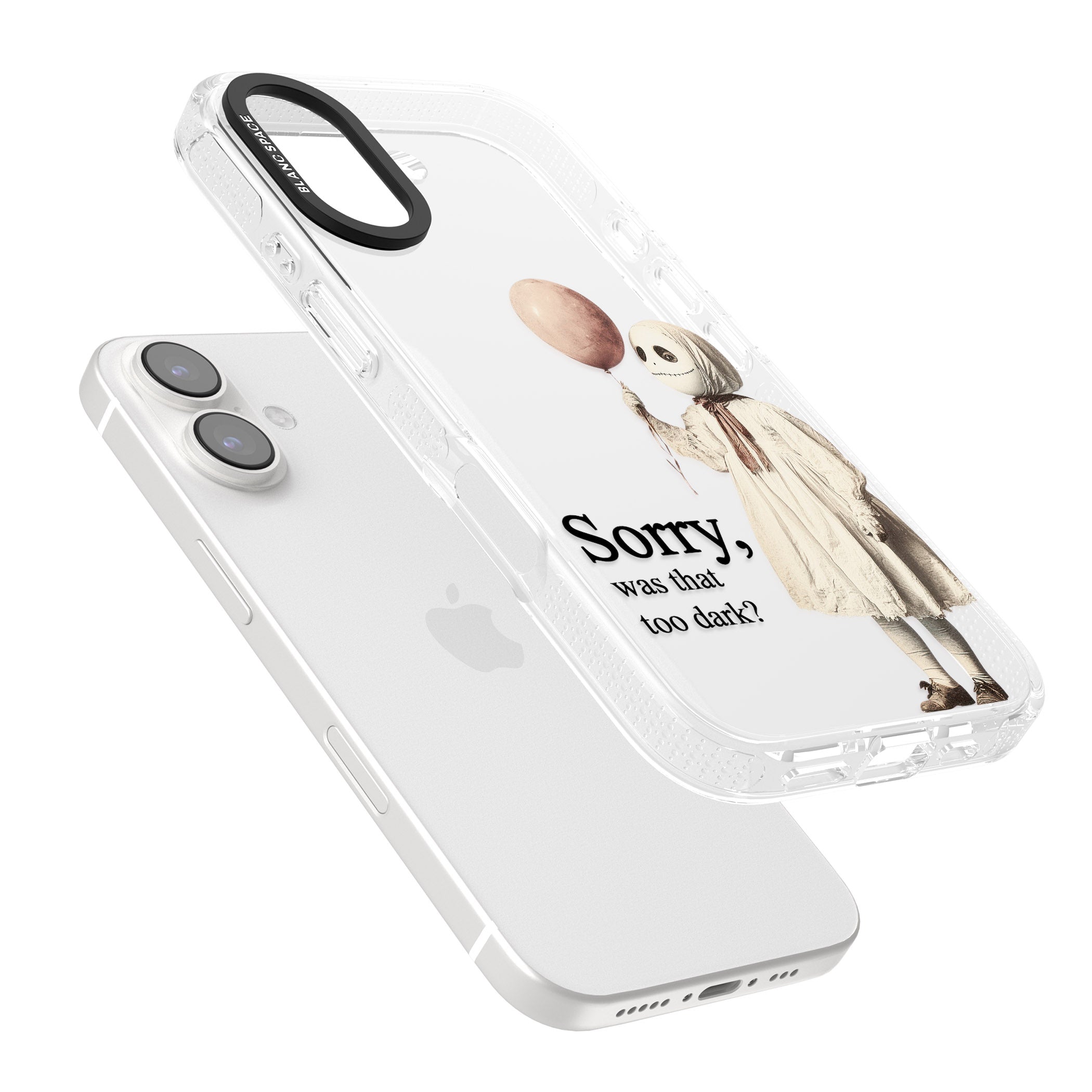 Sorry, Was That Too Dark? iPhone 16 / 16 Plus Clear Case Impact Air - Blanc Space