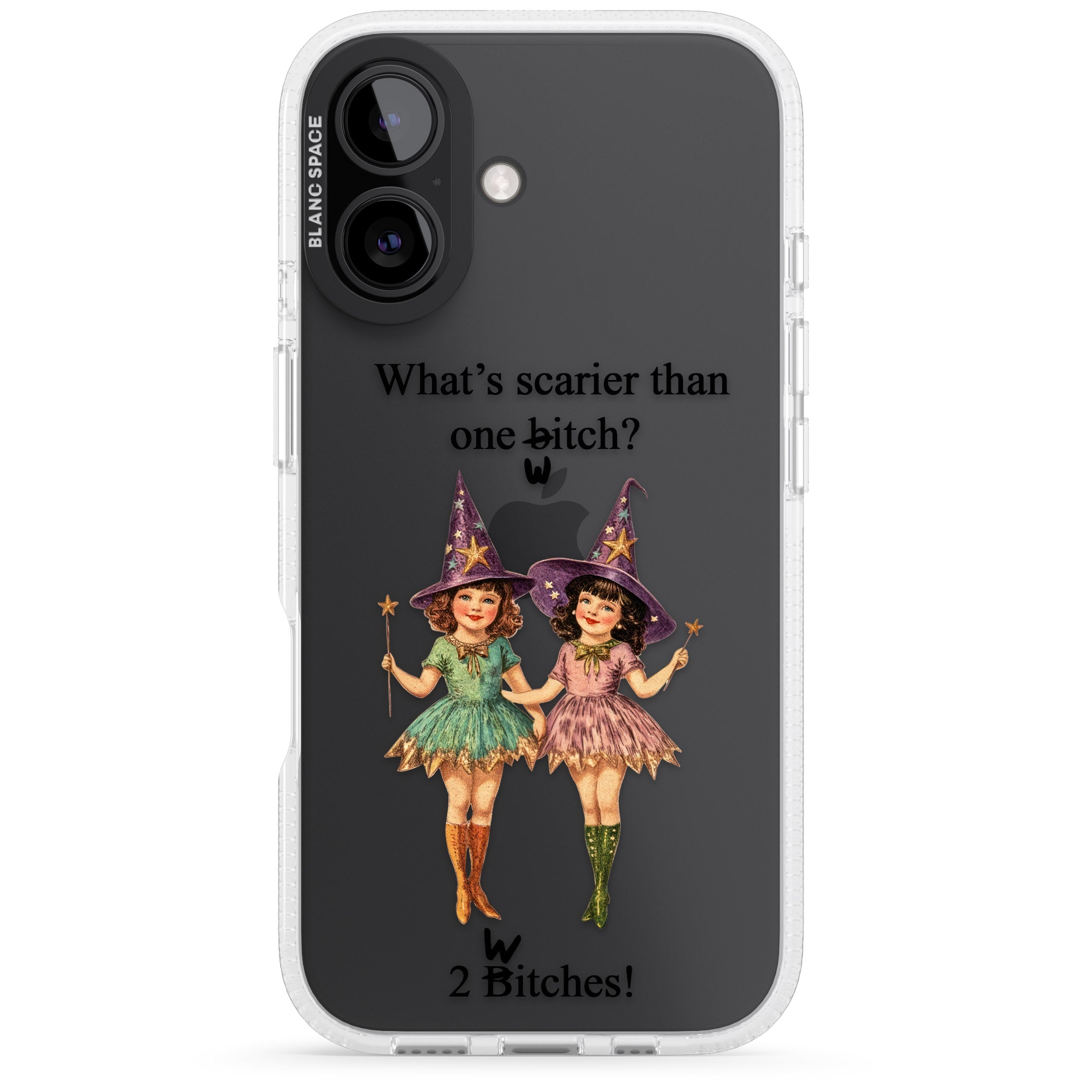 Two Witches iPhone 16 / 16 Plus Clear Case Impact Air - Blanc Space