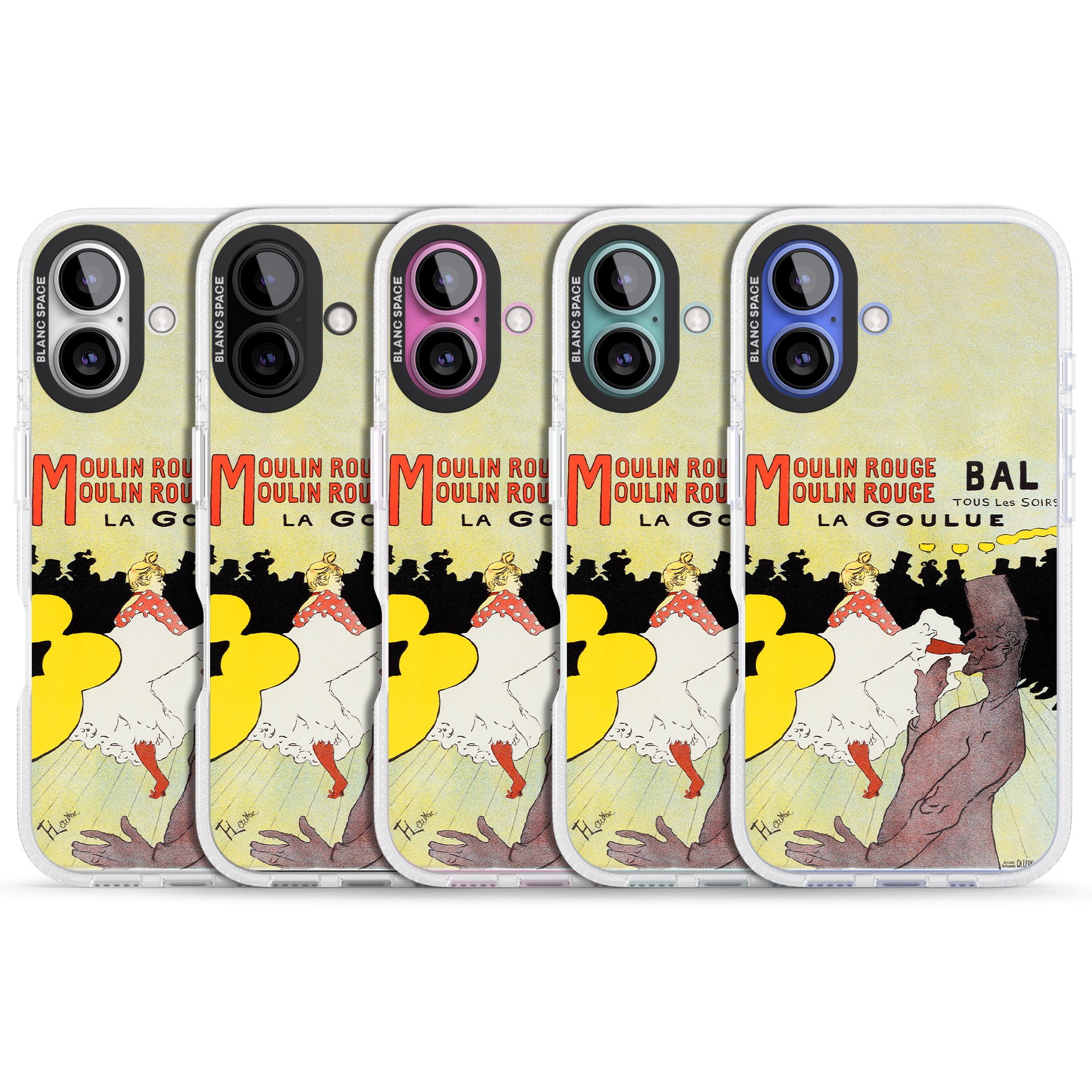 Moulin Rouge Poster iPhone 16 / 16 Plus Clear Case Impact Air - Blanc Space