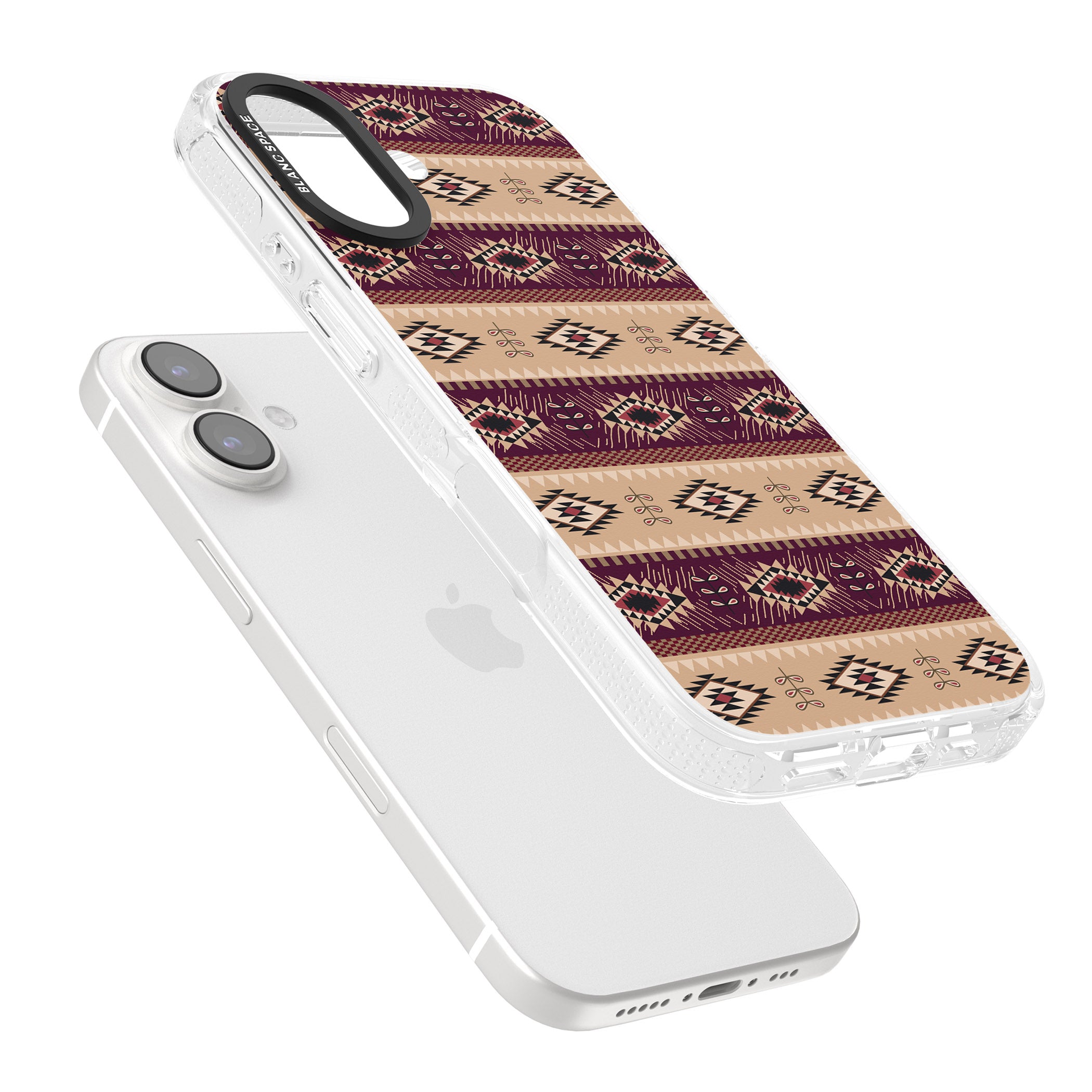 Western Poncho iPhone 16 / 16 Plus Clear Case Impact Air - Blanc Space
