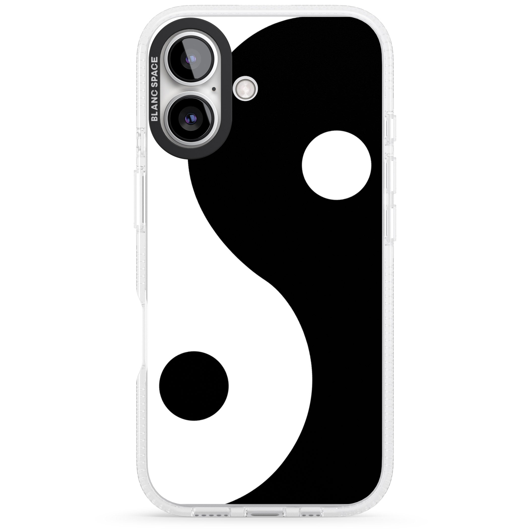 Large Yin Yang iPhone 16 / 16 Plus Clear Case Impact Air - Blanc Space