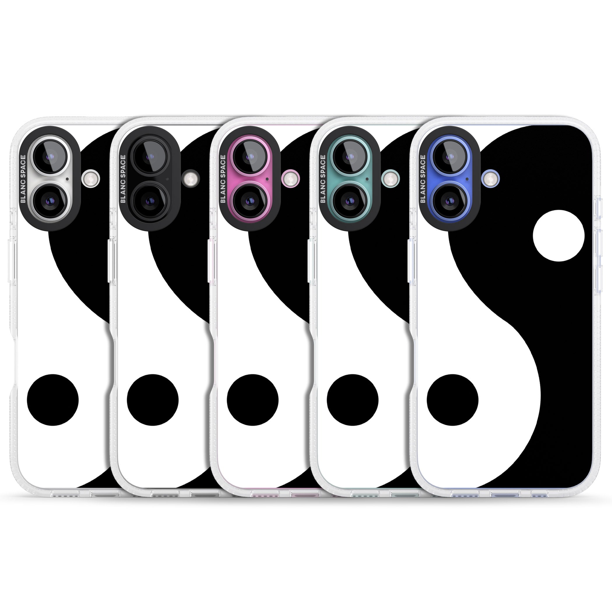 Large Yin Yang iPhone 16 / 16 Plus Clear Case Impact Air - Blanc Space