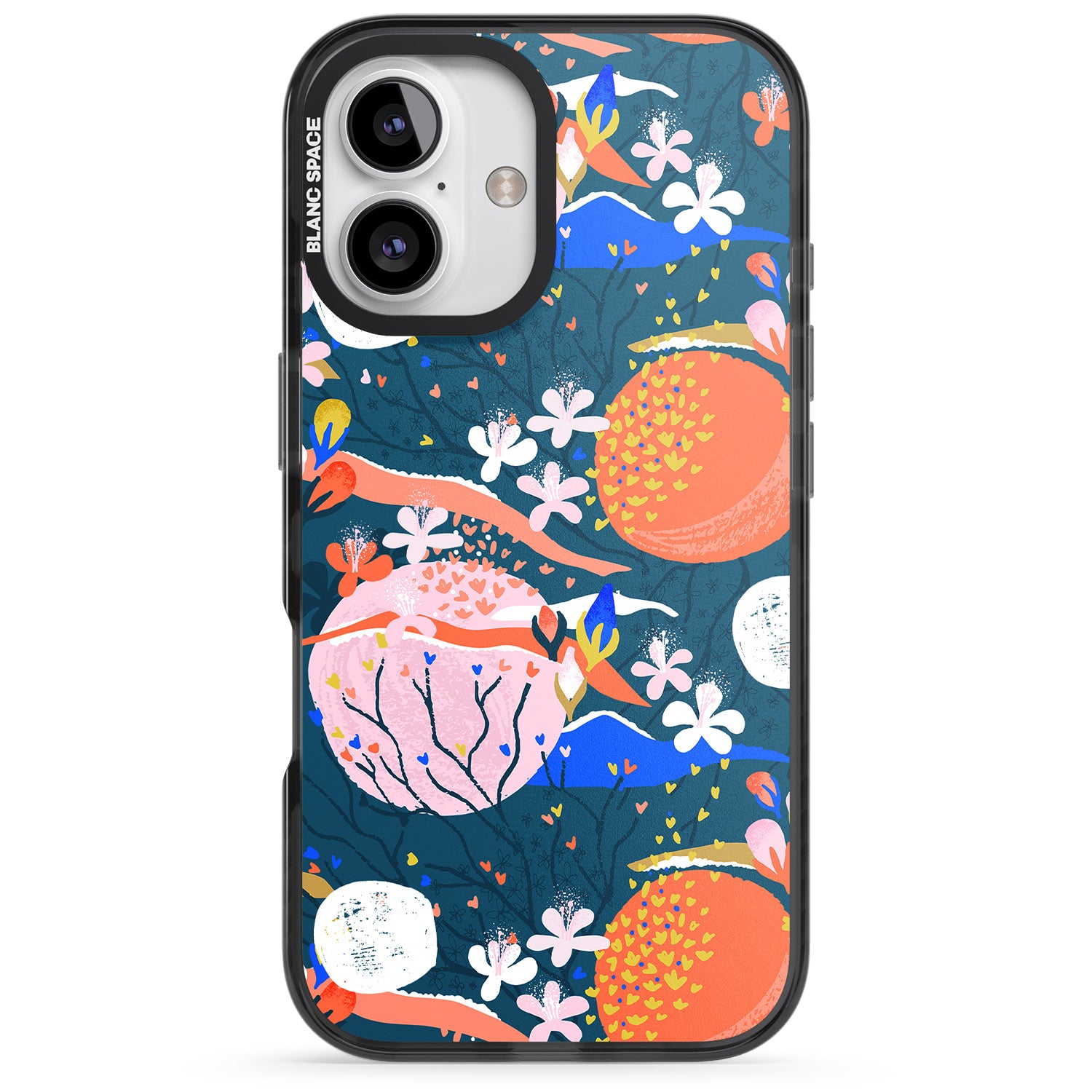 iPhone 16 Pro Max Bright Circles Abstract Black Impact Phone Case