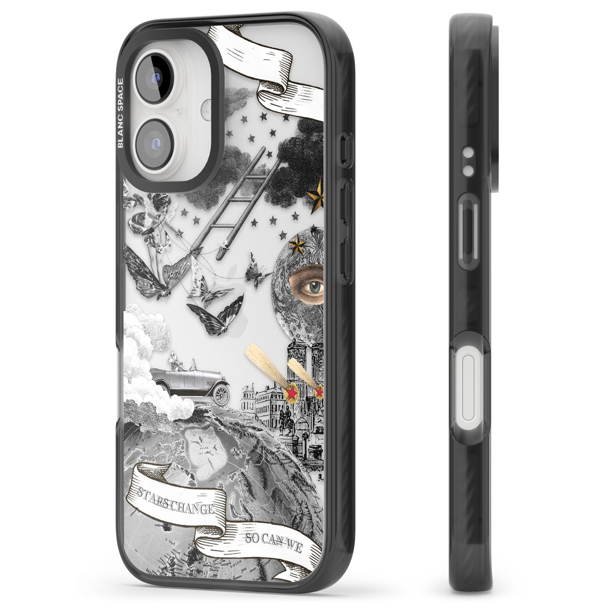Stars Change, So Can We Black Impact Phone Case for iPhone 16, iPhone 16 Plus