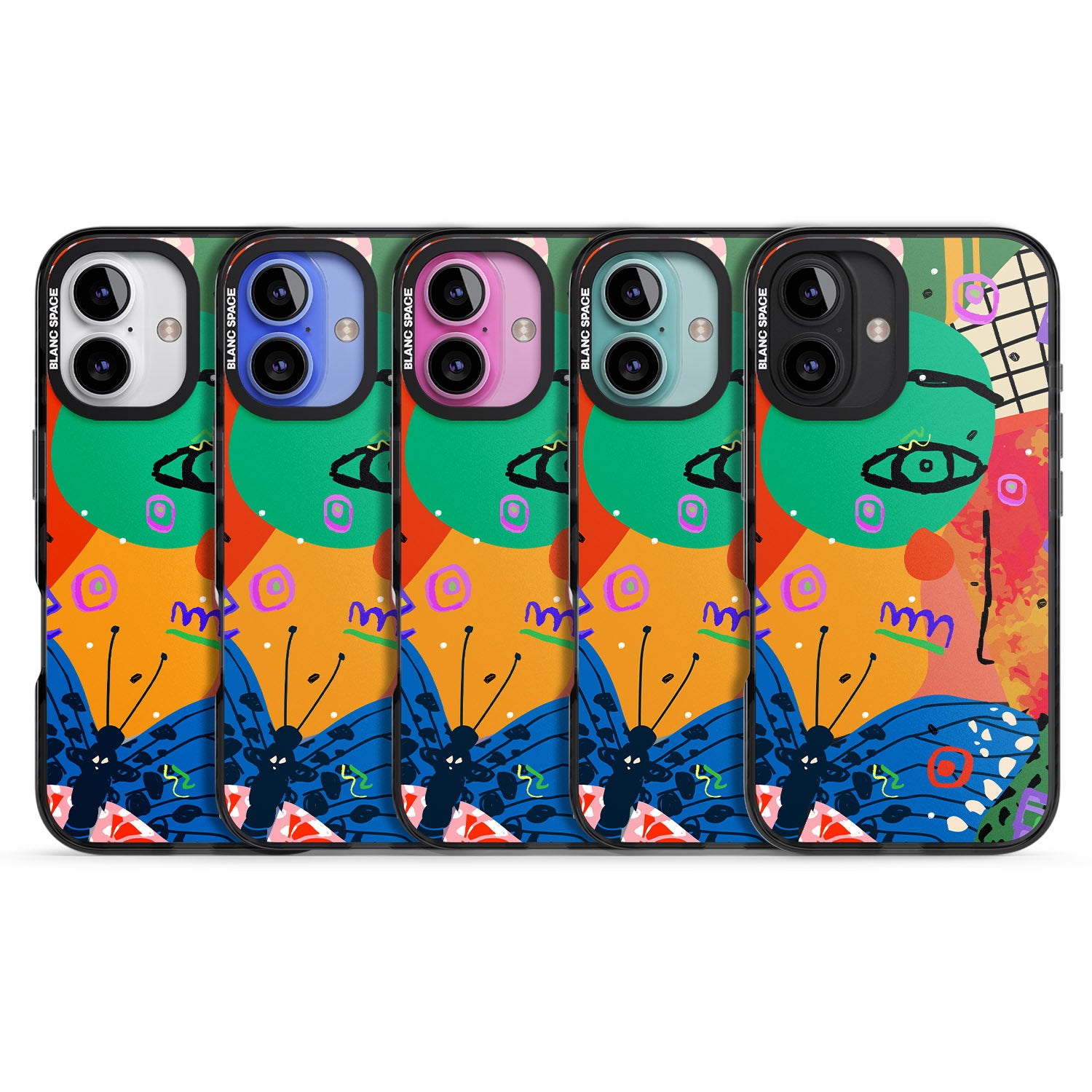 iPhone 16 Pro Max Abstract Butterfly Black Impact Phone Case