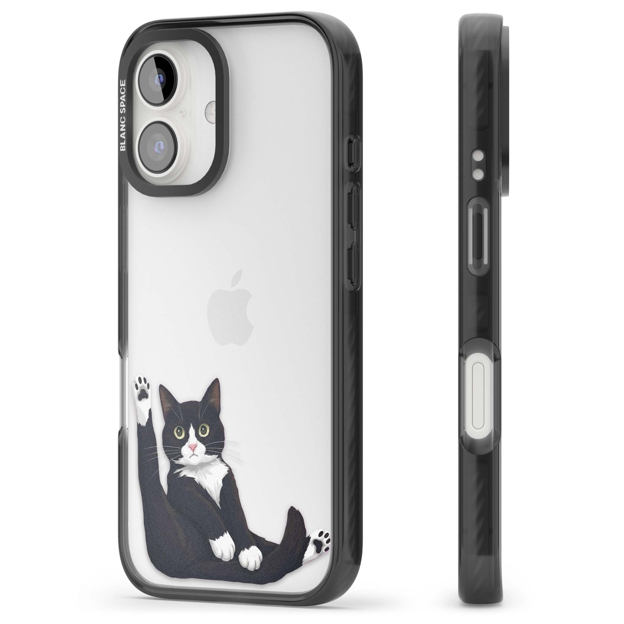 Mid-Groom Cat animals iPhone case | Black Impact case for iPhone 16, iPhone 16 Plus