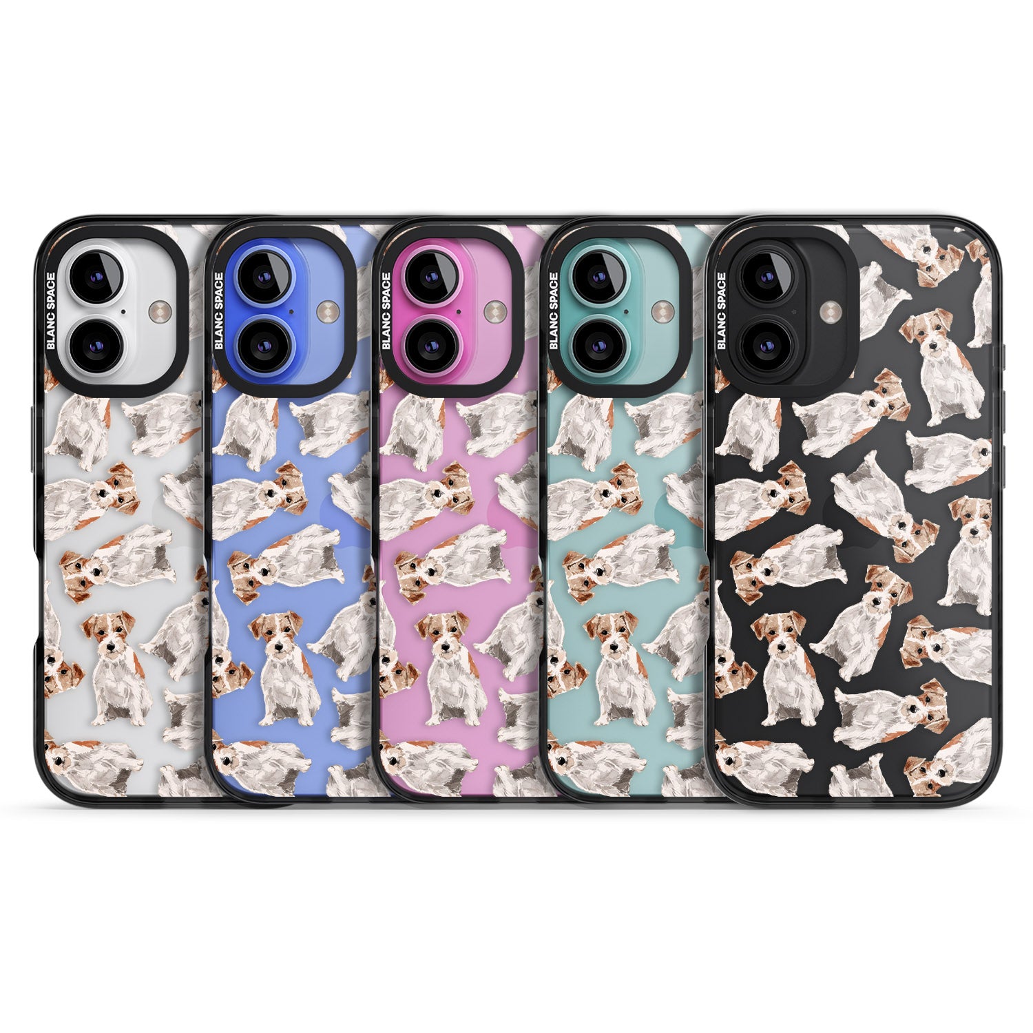 iPhone 16 Pro Max Wirehaired Jack Russell Watercolour Dog Pattern Black Impact Phone Case