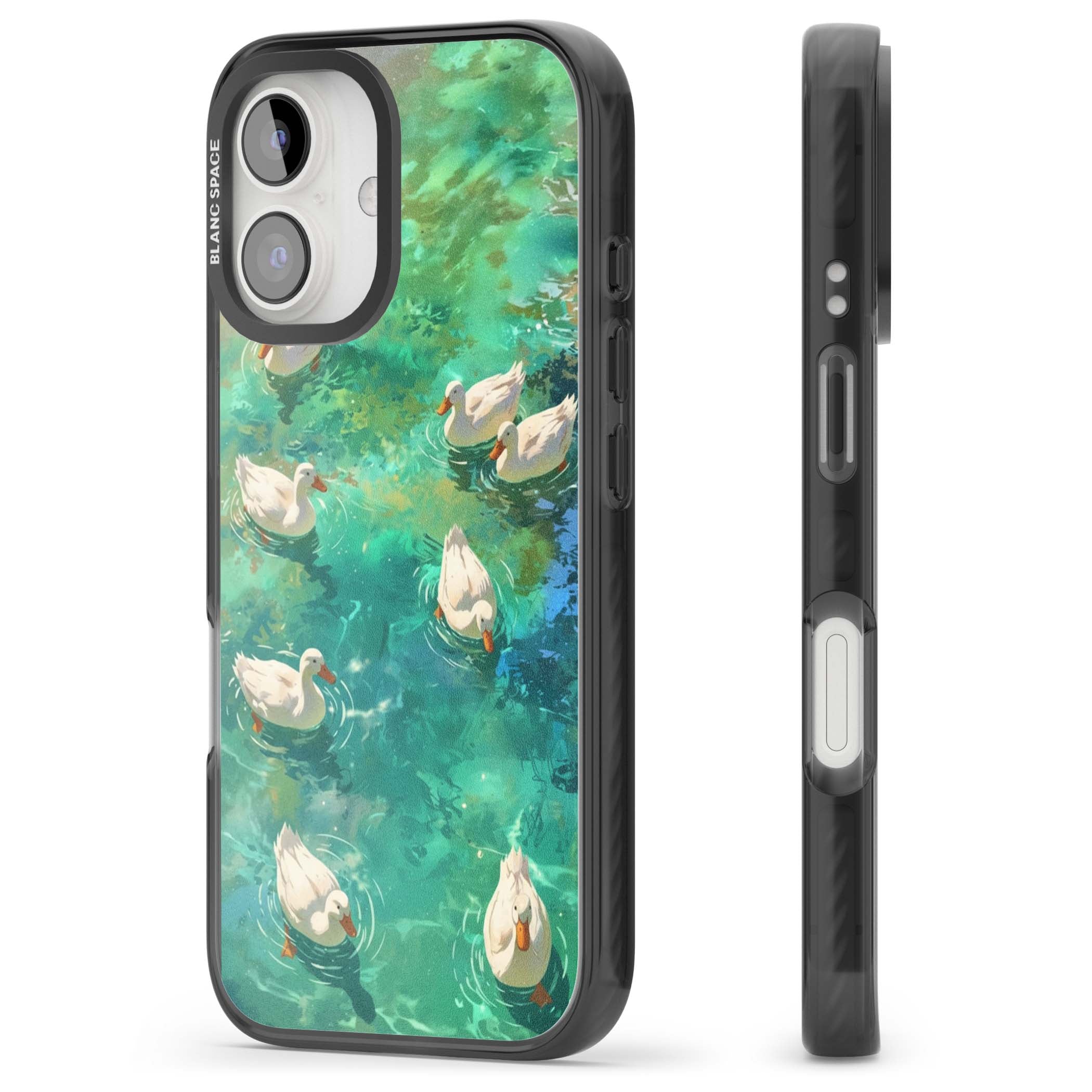 Ducks In The Pond for her iPhone case | Black Impact case for iPhone 16, iPhone 16 Plus