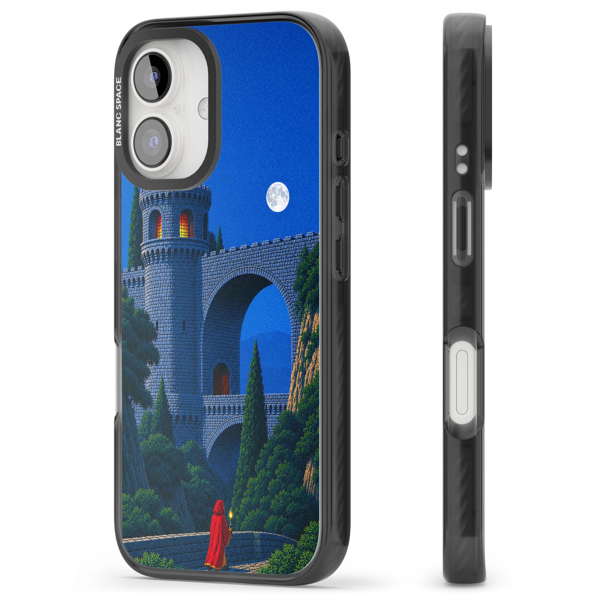 Castle Walls art iPhone case | Black Impact case for iPhone 16, iPhone 16 Plus