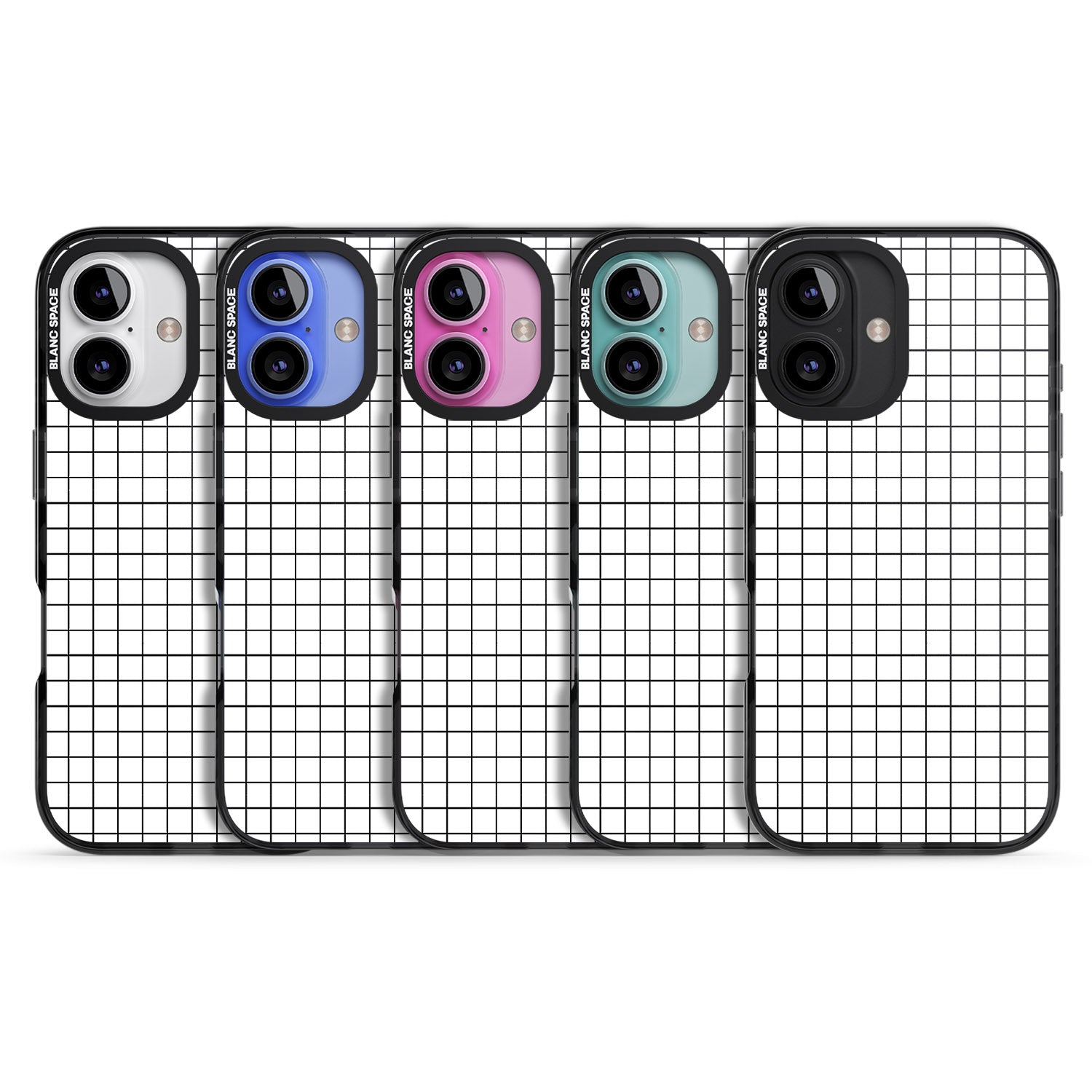 iPhone 16 Pro Max Simplistic Small Grid Designs White Black Impact Phone Case