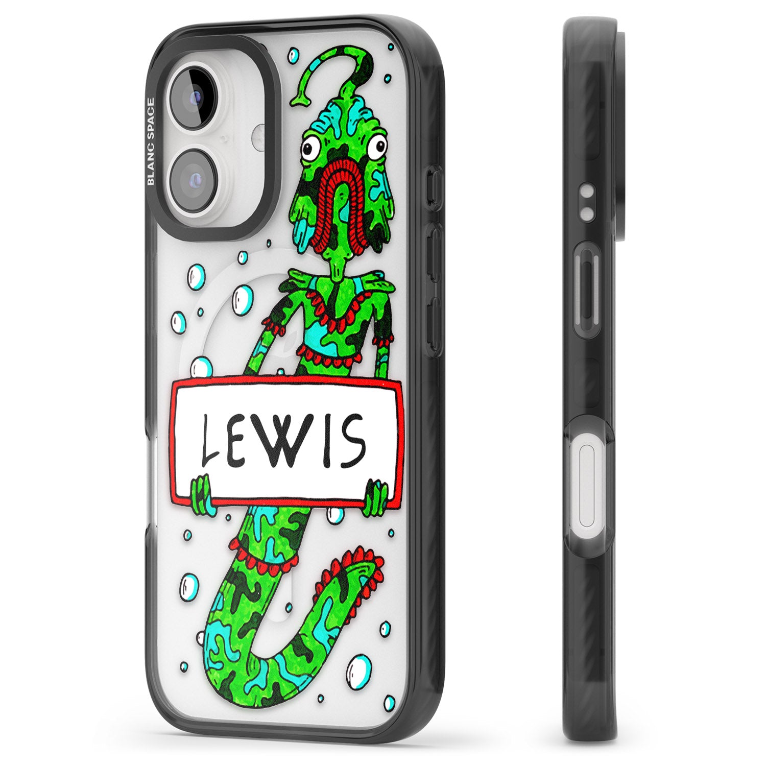 iPhone 16 Pro Max Personalised Fish Boy Black Impact Phone Case