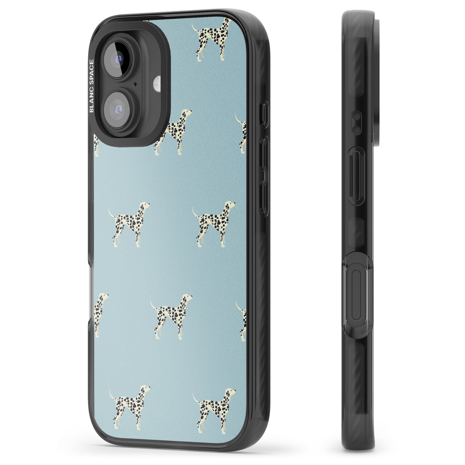 iPhone 16 Pro Max Dalmation Dog Pattern Black Impact Phone Case