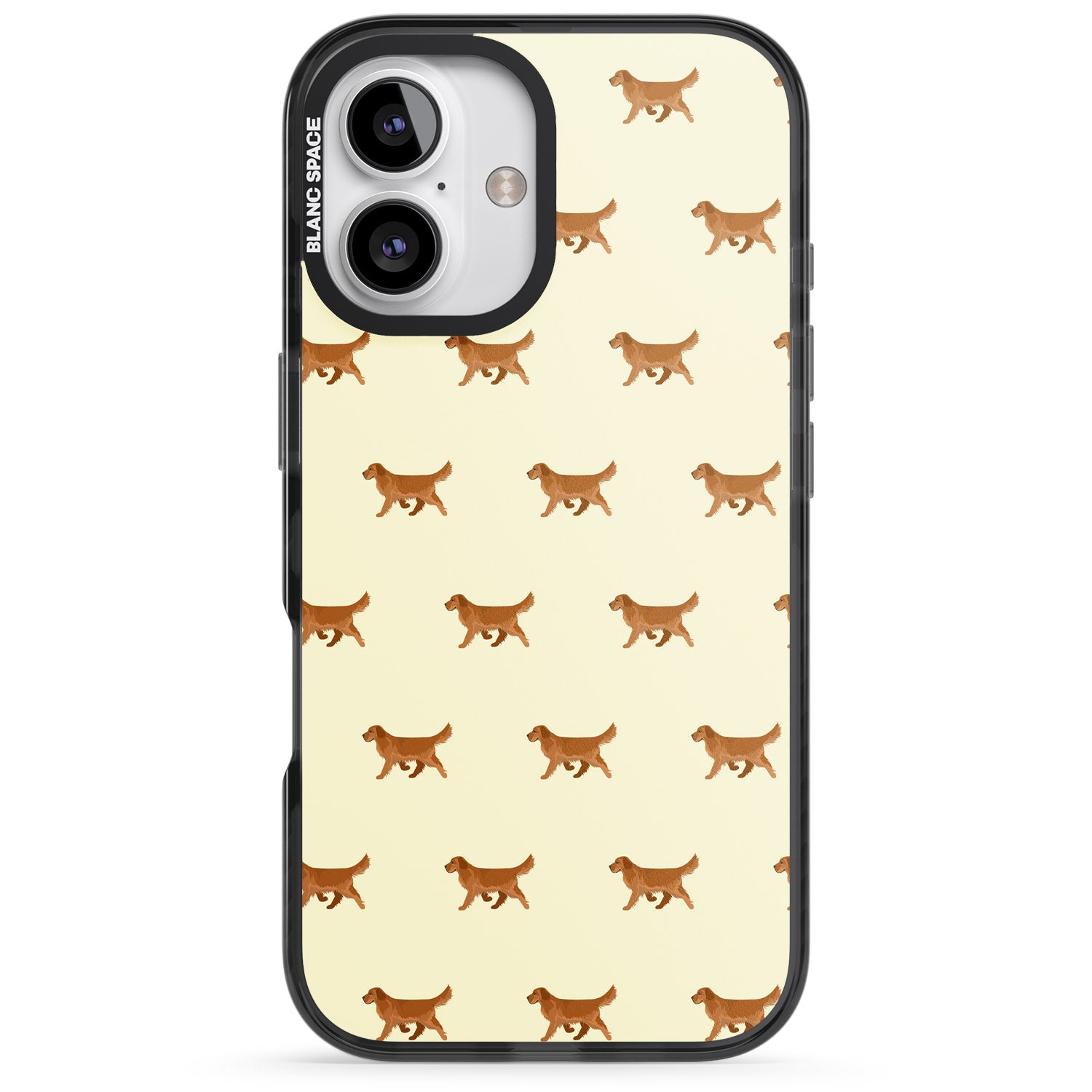 iPhone 16 Pro Max Golden Retriever Dog Pattern Black Impact Phone Case