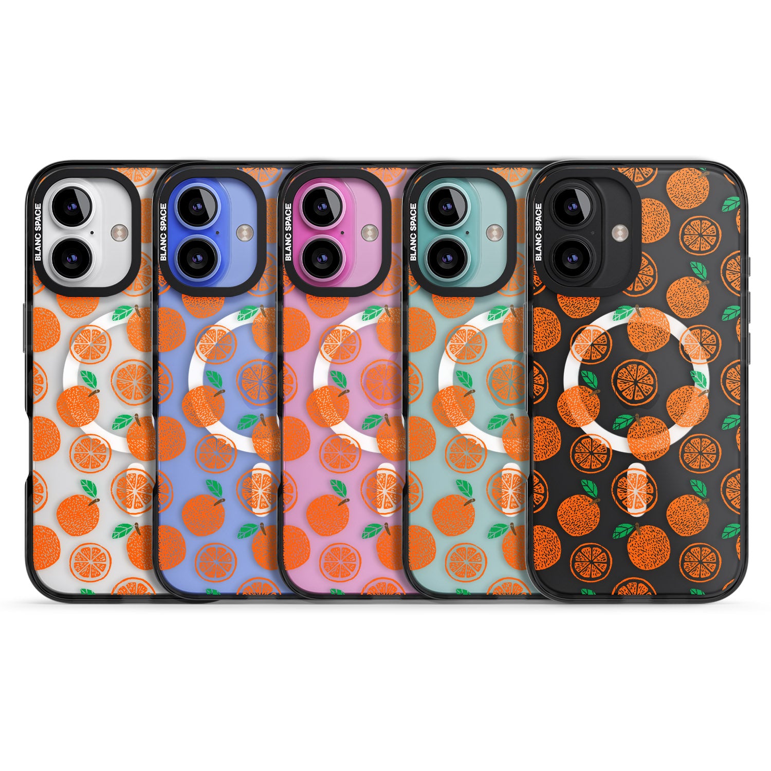 iPhone 16 Pro Max Orange Pattern Black Impact Phone Case