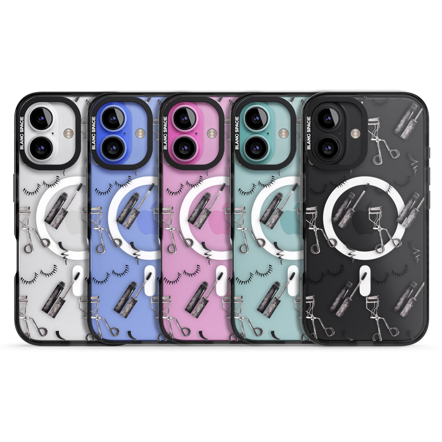 iPhone 16 Pro Max Eyelash Makeup Pattern Black Impact Phone Case