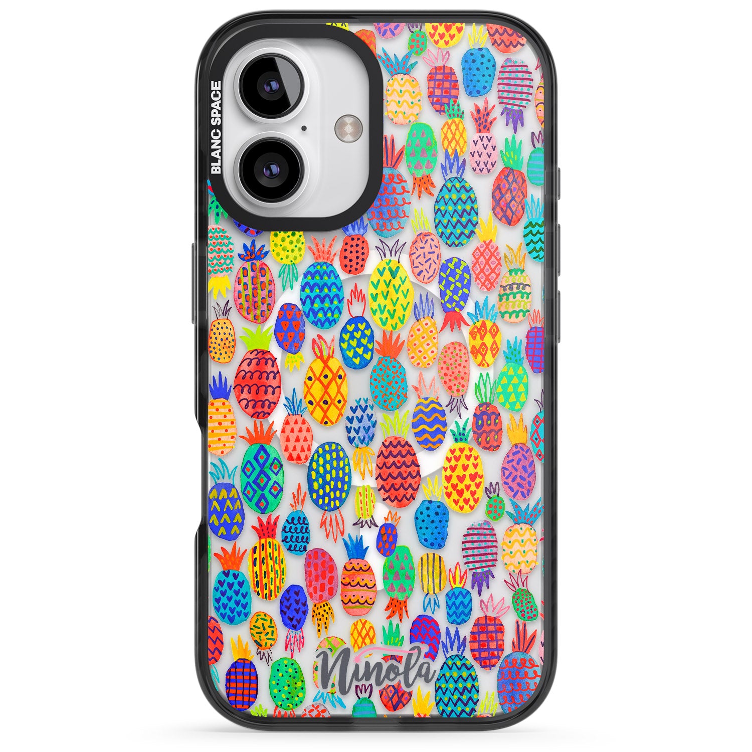 iPhone 16 Pro Max Cute Pineapples Black Impact Phone Case