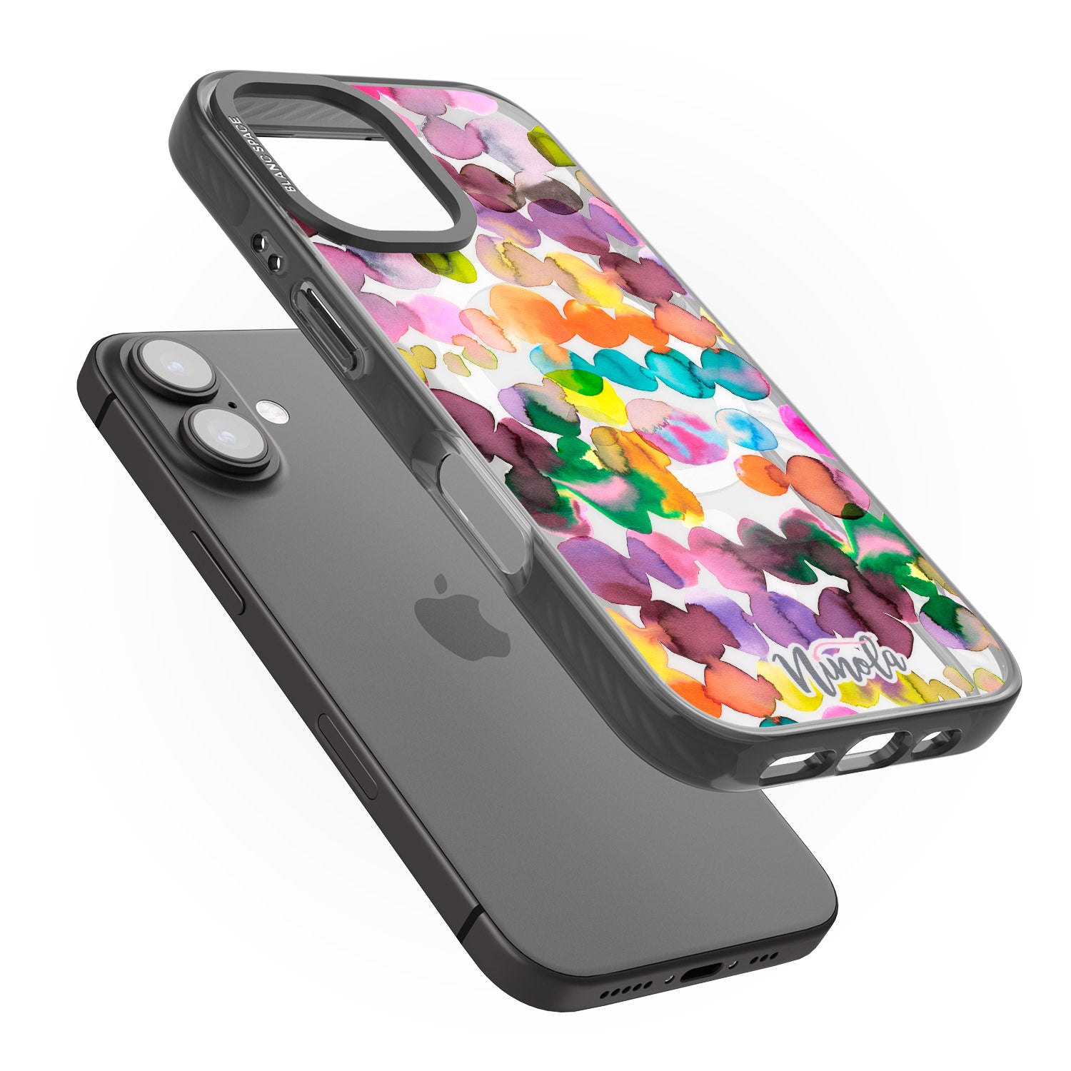 iPhone 16 Pro Max Ink Bleeding Dots Black Impact Phone Case