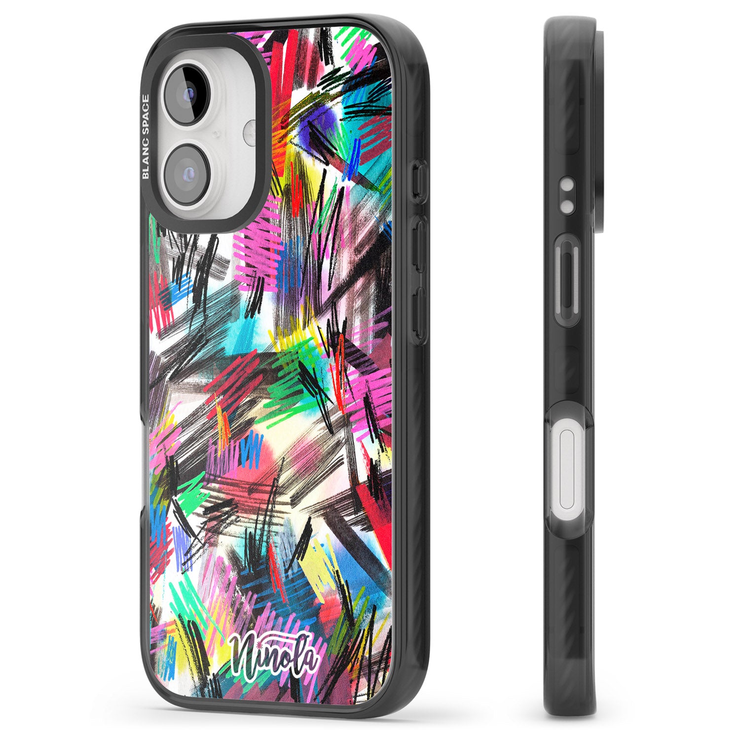 iPhone 16 Pro Max Wild Strokes Black Impact Phone Case