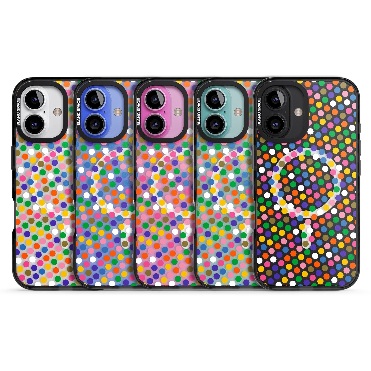 iPhone 16 Pro Max Multicolour Polka-dot Fiesta Black Impact Phone Case