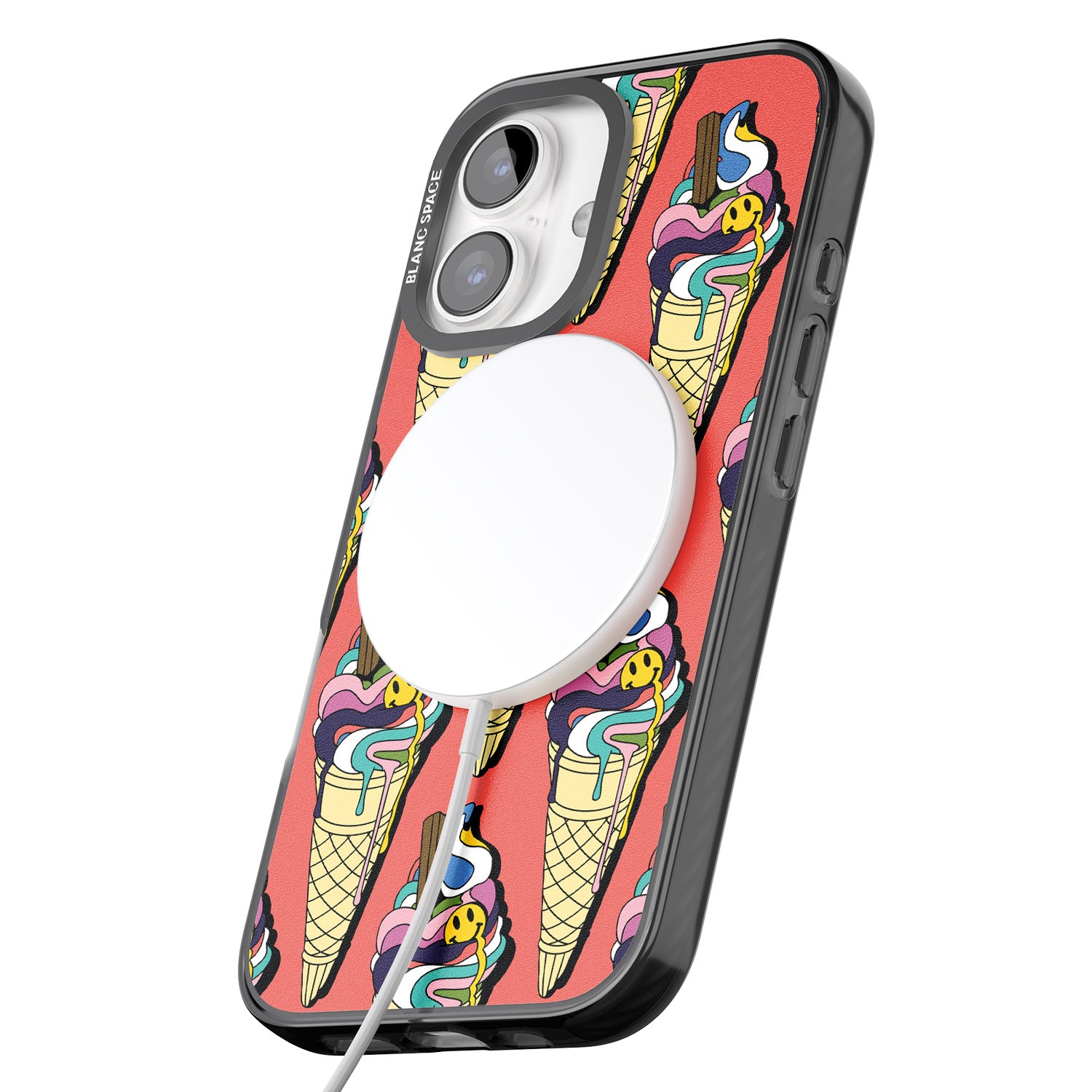 iPhone 16 Pro Max Trip & Drip Ice Cream (Red) Black Impact Phone Case
