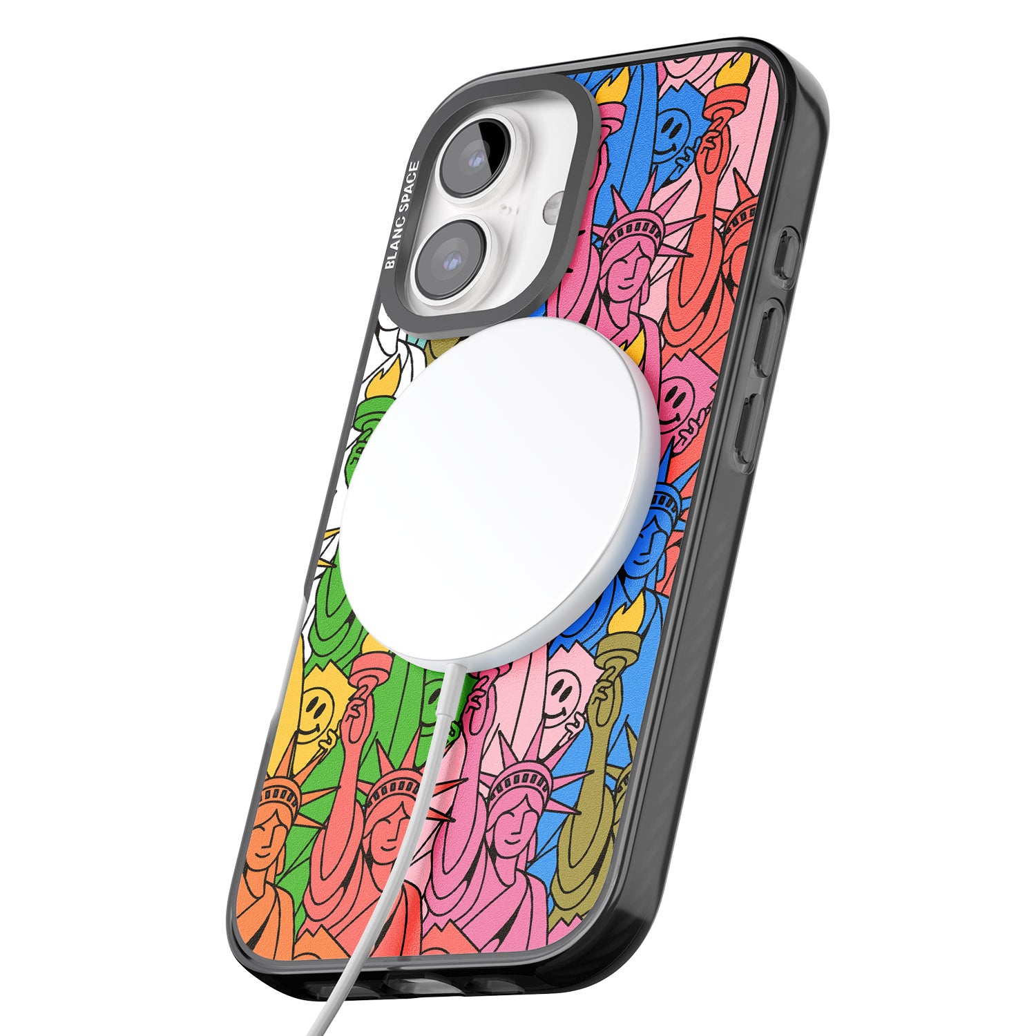 iPhone 16 Pro Max Multicolour Liberty Pattern Black Impact Phone Case