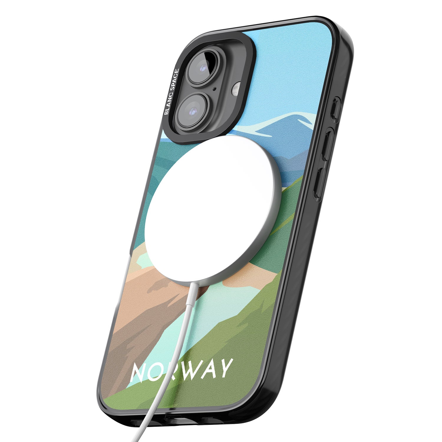 iPhone 16 Pro Max Vintage Travel Poster Norway Black Impact Phone Case