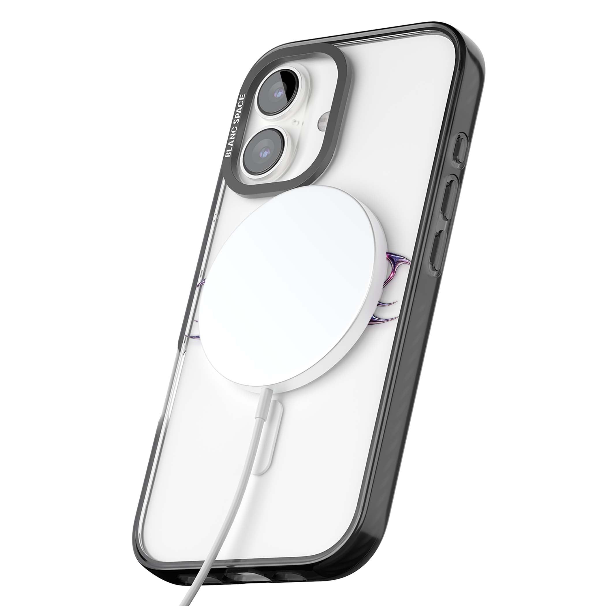 Pink Chrome Heart y2k iPhone case | Black Impact Magsafe case for iPhone 16, iPhone 16 Plus