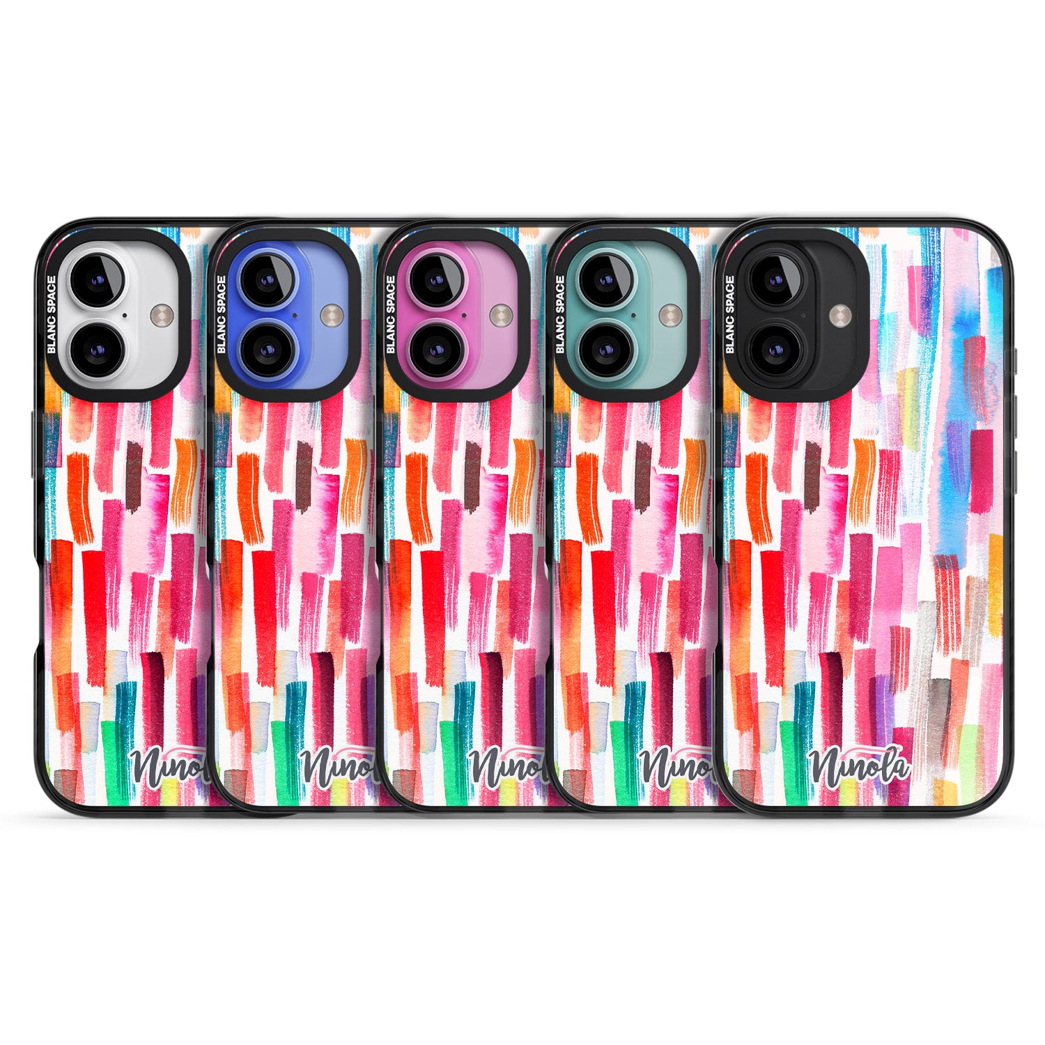 iPhone 16 Pro Max Colorful Brushstrokes Black Impact Phone Case