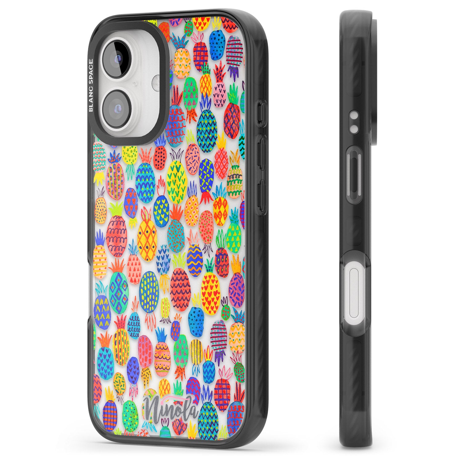 iPhone 16 Pro Max Cute Pineapples Black Impact Phone Case