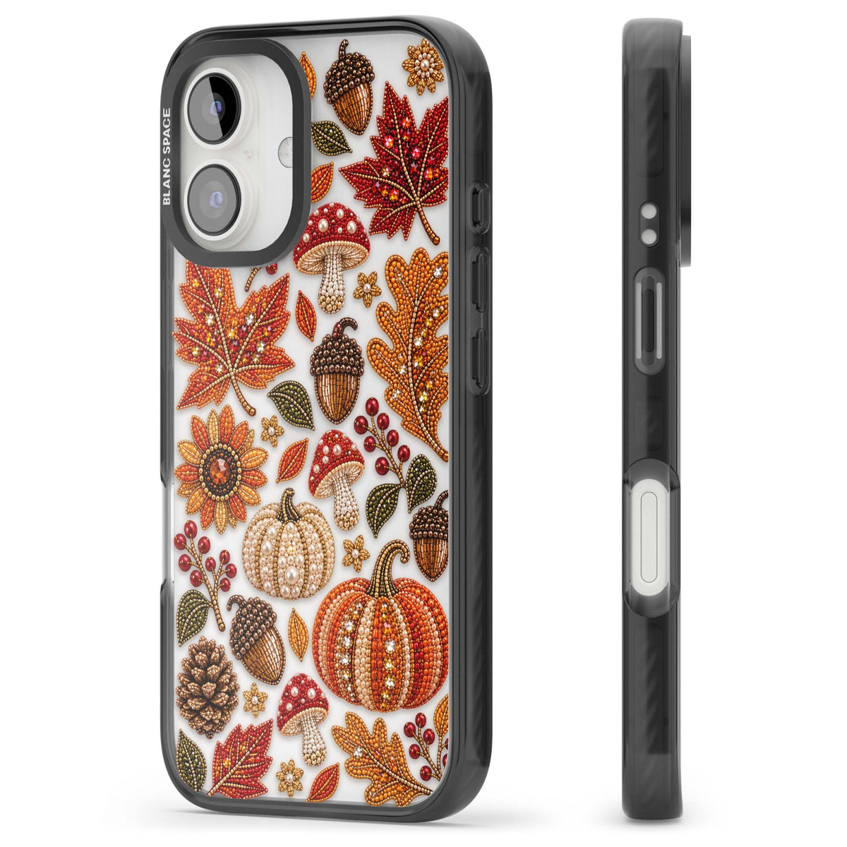 Beaded Autumn iPhone case | Black Impact case for iPhone 16, iPhone 16 Plus
