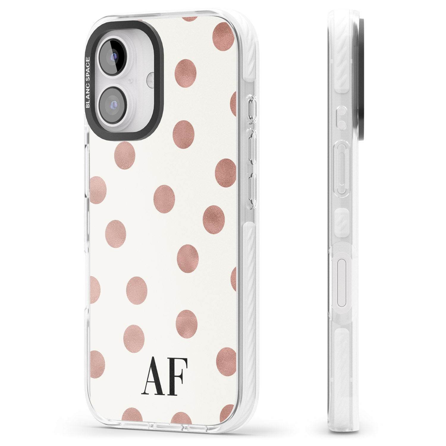 iPhone 16 Pro Max Personalised Initials & Dots Black Impact Phone Case