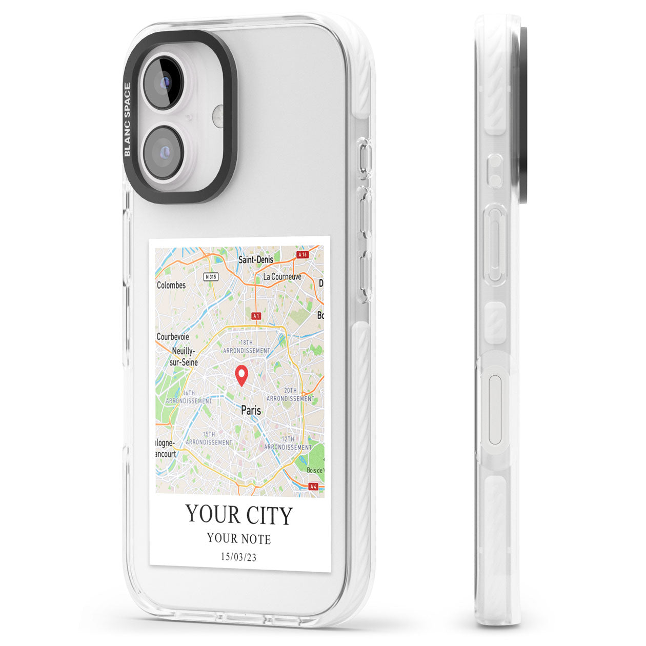 Personalised World Map Impact Phone Case for iPhone 16, iPhone 16 Plus