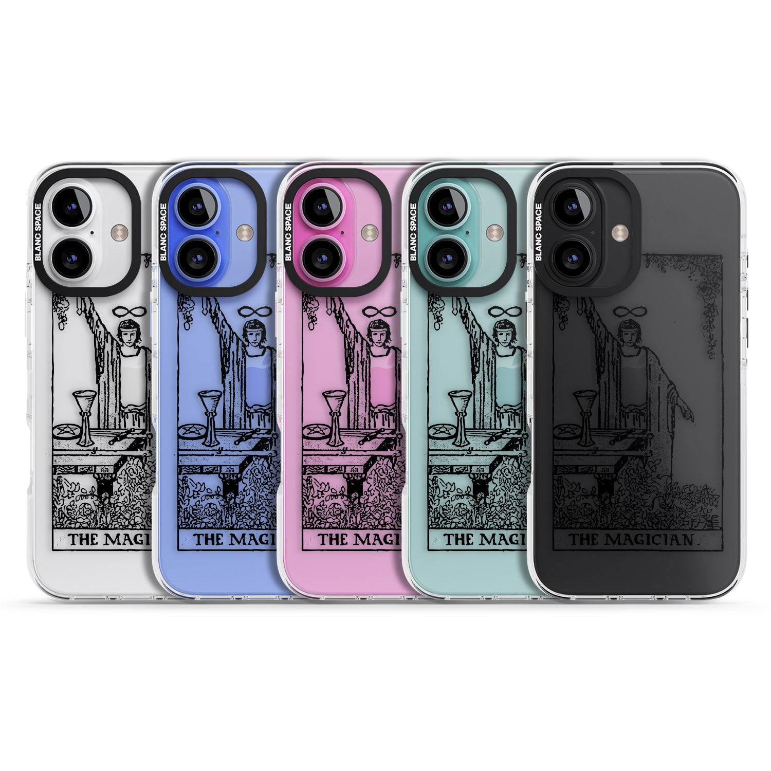 iPhone 16 Pro Max Personalised The Magician Tarot Card - Transparent Black Impact Phone Case