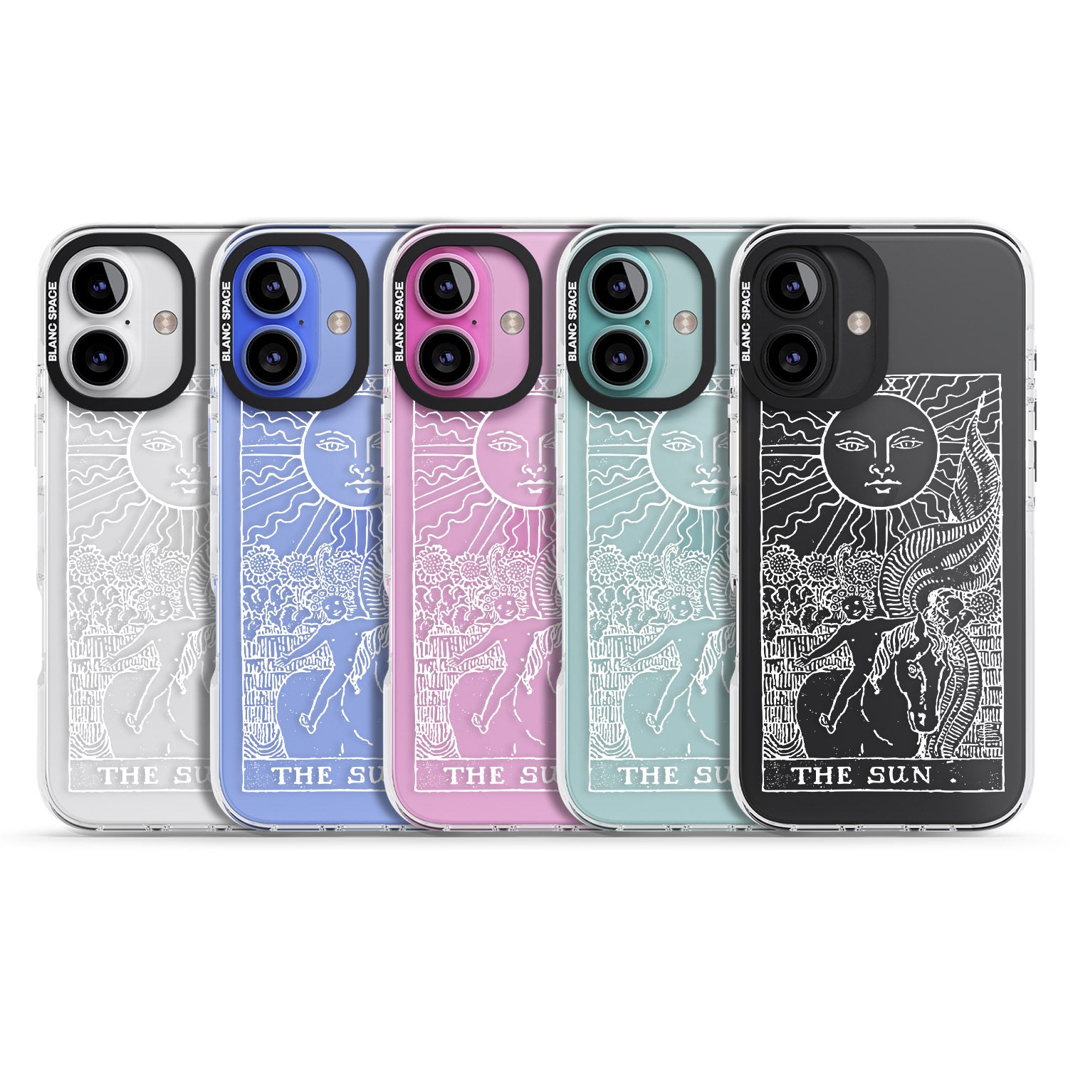 iPhone 16 Pro Max Personalised The Sun Tarot Card - White Transparent Black Impact Phone Case