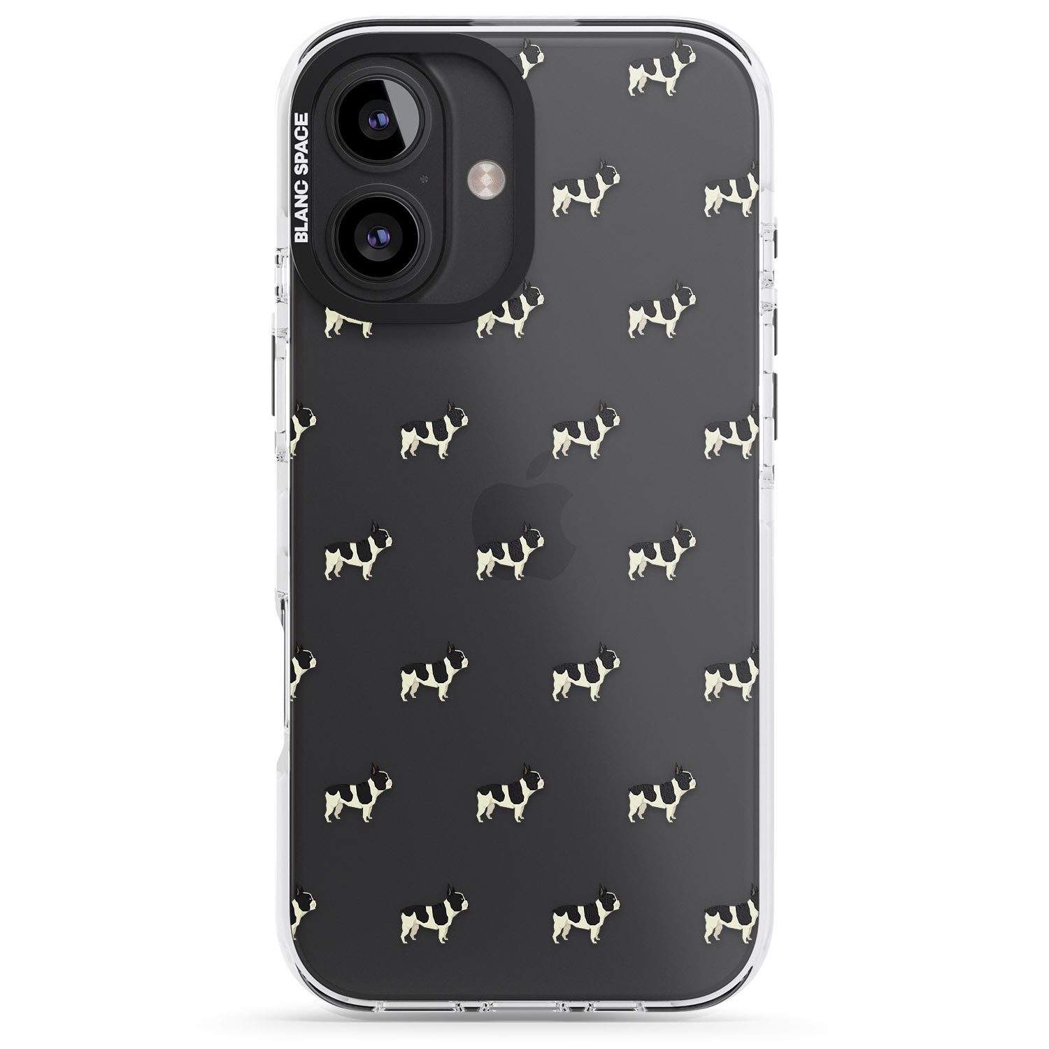 iPhone 16 Pro Max French Bulldog Dog Pattern Clear Black Impact Phone Case