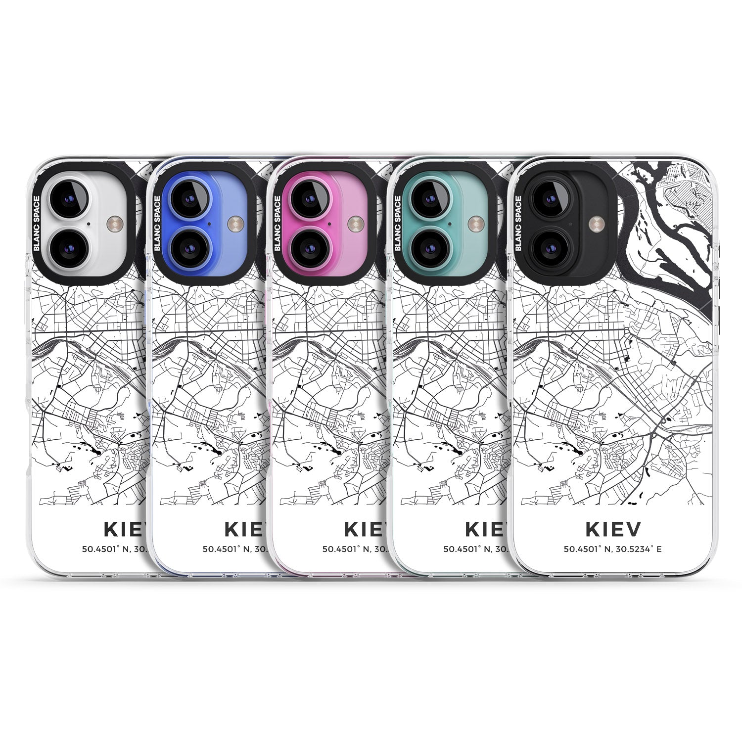 iPhone 16 Pro Max Map of Kiev, Ukraine Black Impact Phone Case