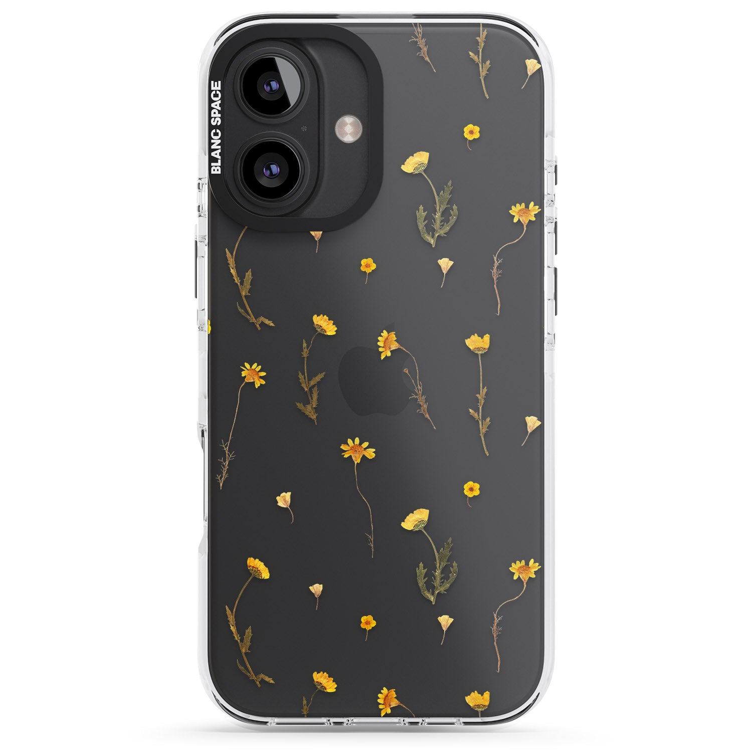 iPhone 16 Pro Max Mixed Yellow Flowers - Dried Flower-Inspired Black Impact Phone Case