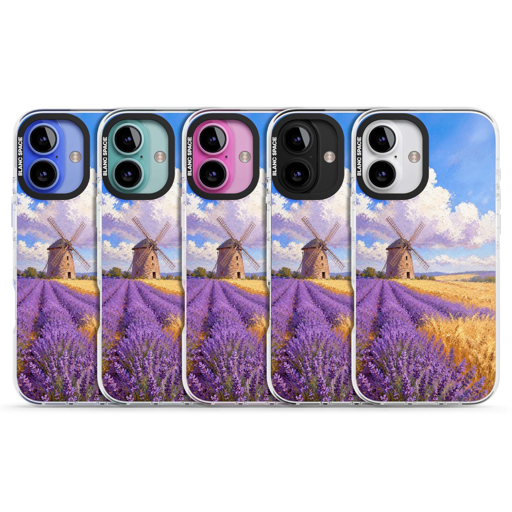Lavender Mill cottagecore iPhone case featuring a French windmill, lavender field and golden wheat oil painting | Impact Magsafe case for iPhone 16, iPhone 16 Plus