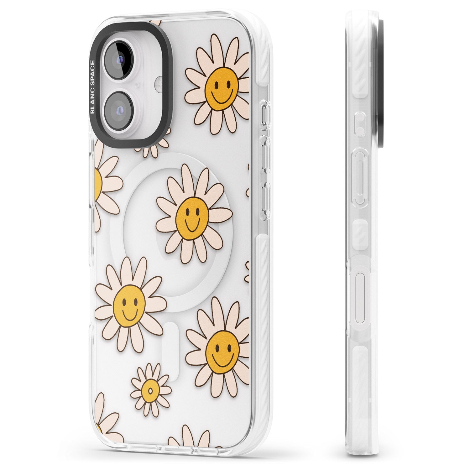 iPhone 16 Daisy Faces Clear Impact Phone Case