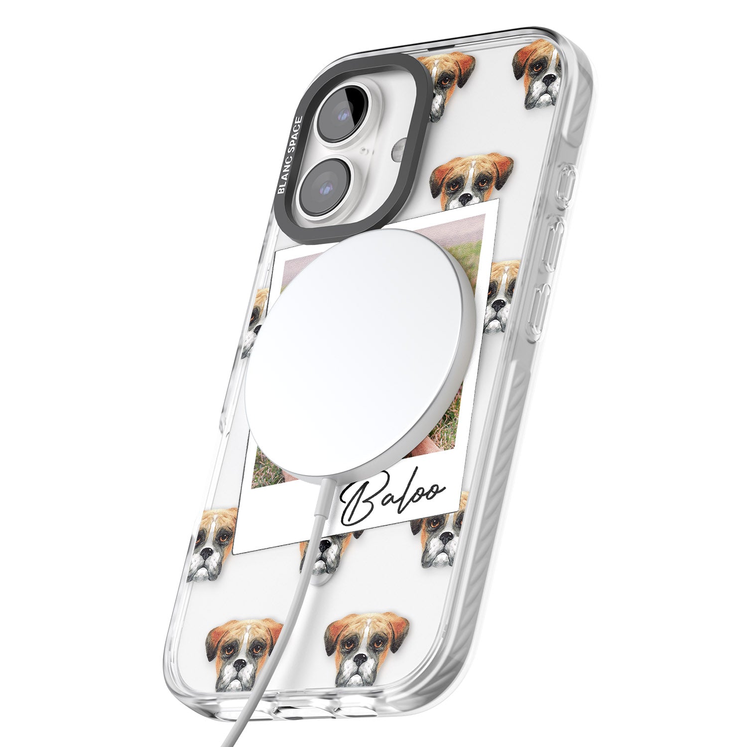 iPhone 16 Pro Max Personalised Boxer - Dog Photo Black Impact Phone Case