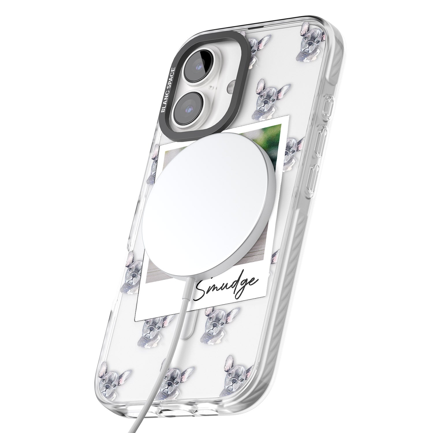 iPhone 16 Pro Max Personalised French Bulldog, Grey - Dog Photo Black Impact Phone Case