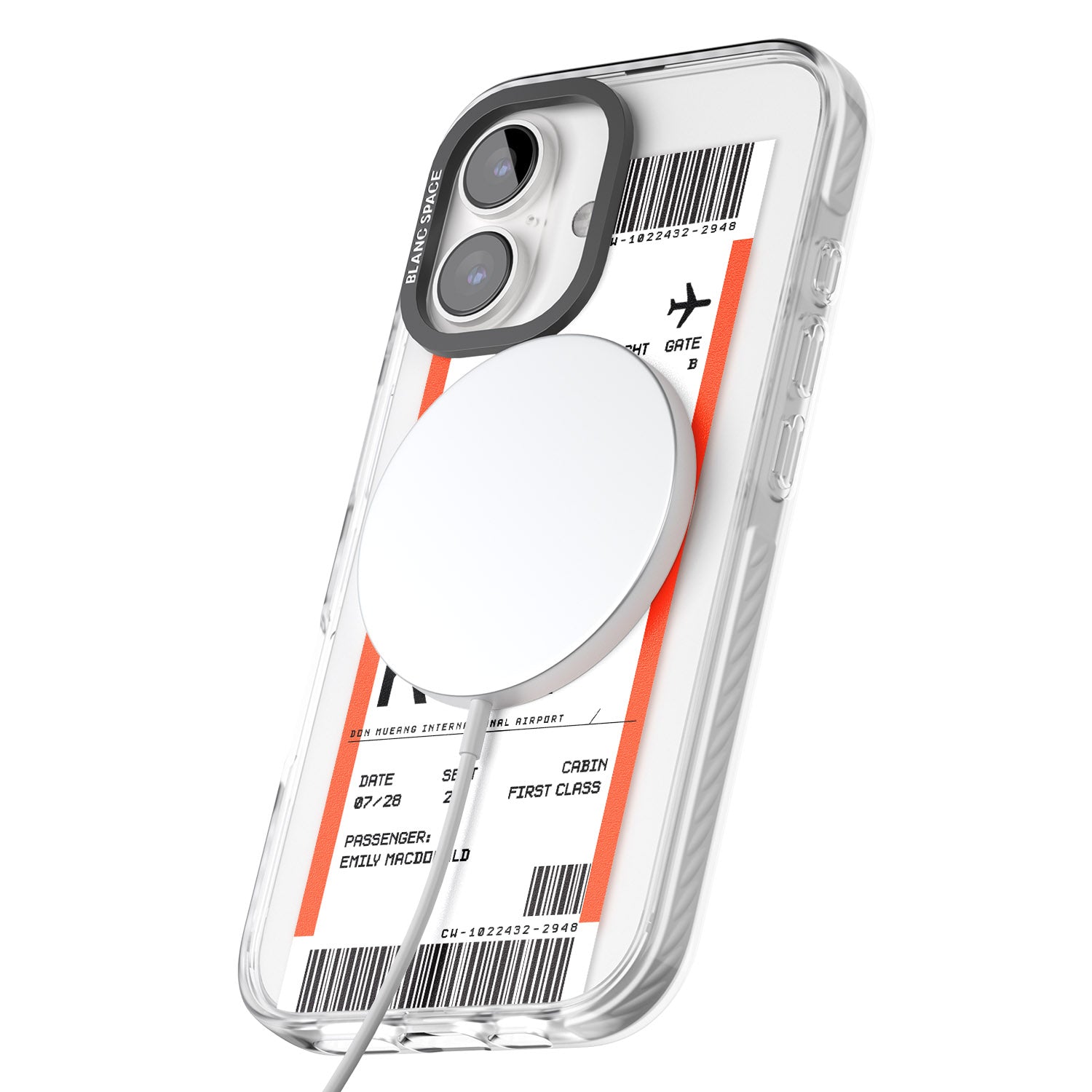 iPhone 16 Pro Max Personalised Bangkok Boarding Pass Black Impact Phone Case