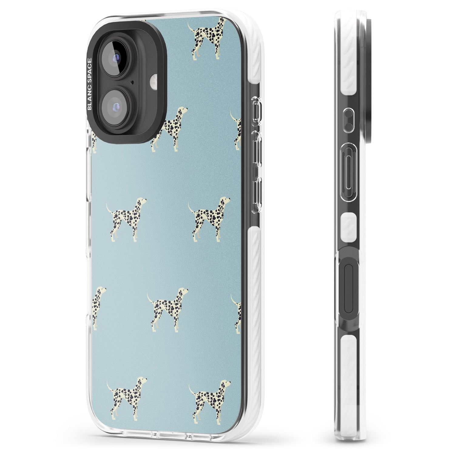 iPhone 16 Pro Max Dalmation Dog Pattern Black Impact Phone Case