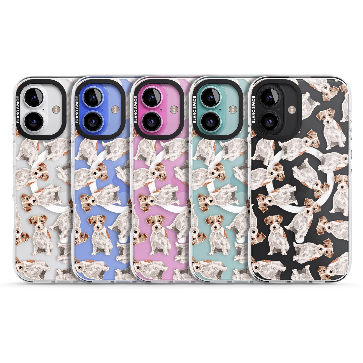 iPhone 16 Pro Max Wirehaired Jack Russell Watercolour Dog Pattern Black Impact Phone Case