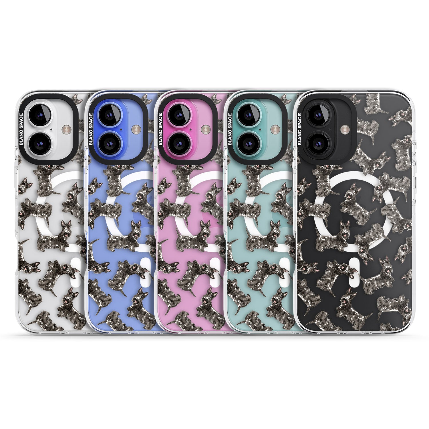 iPhone 16 Pro Max Scottish Terrier Watercolour Dog Pattern Black Impact Phone Case