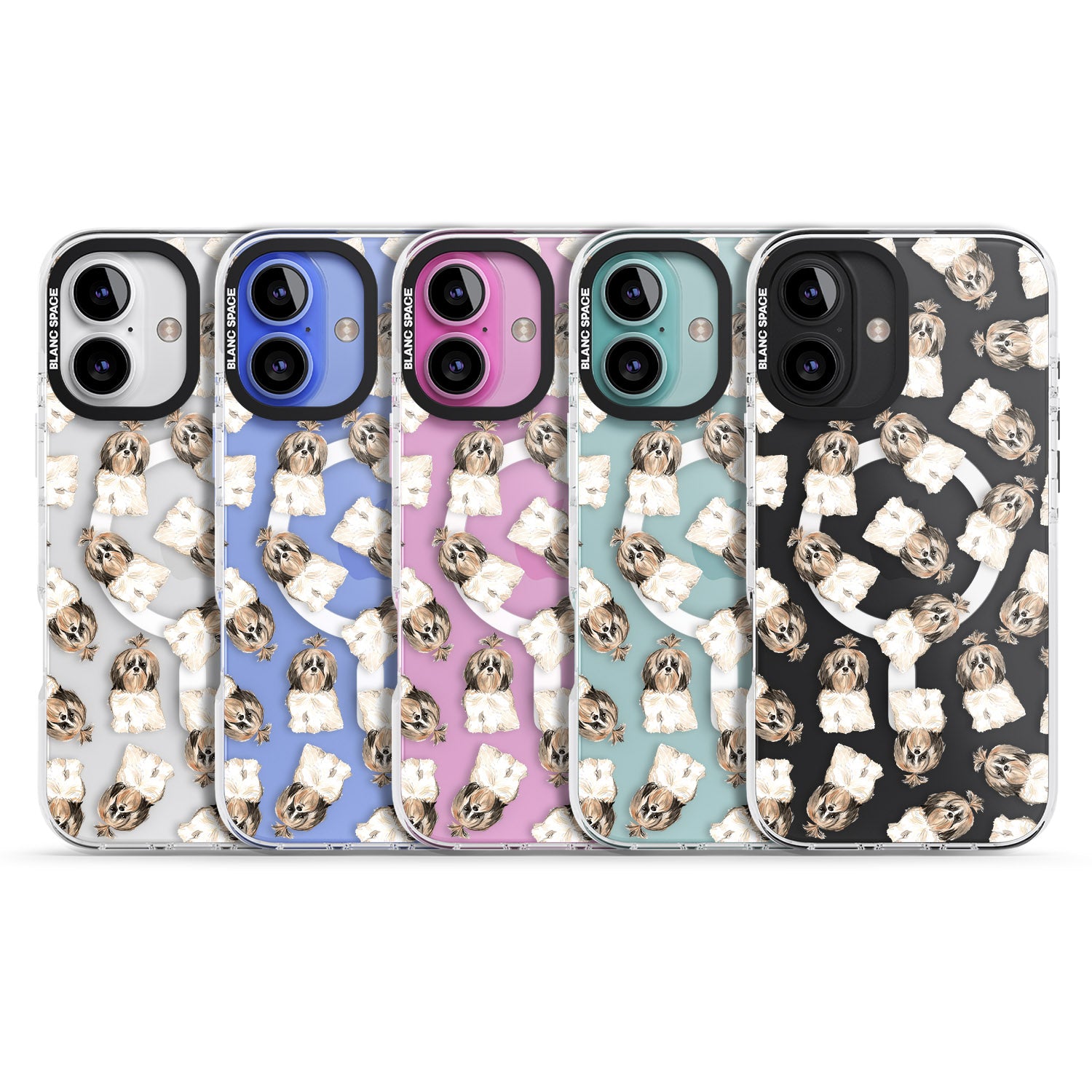 iPhone 16 Pro Max Shih tzu (Long Hair) Watercolour Dog Pattern Black Impact Phone Case