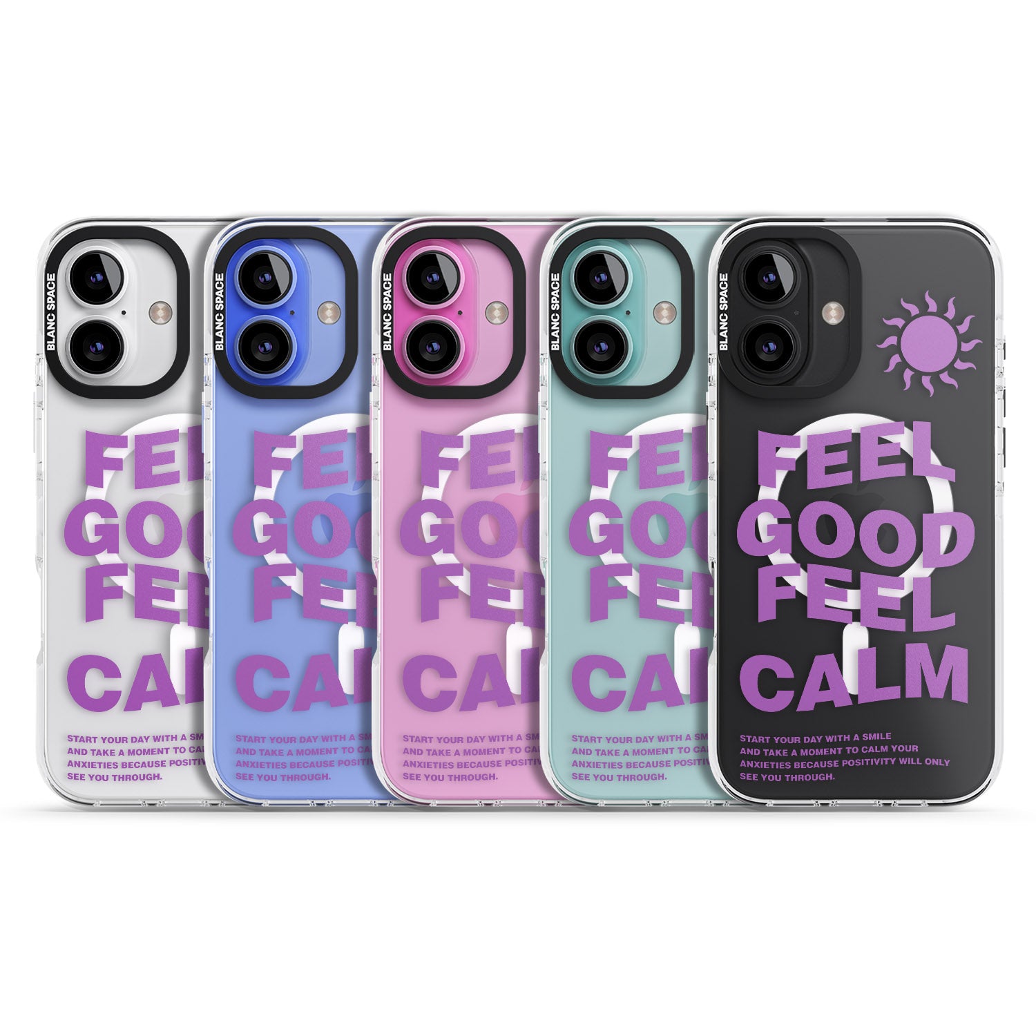 iPhone 16 Pro Max Feel Good Feel Calm (Purple) Black Impact Phone Case